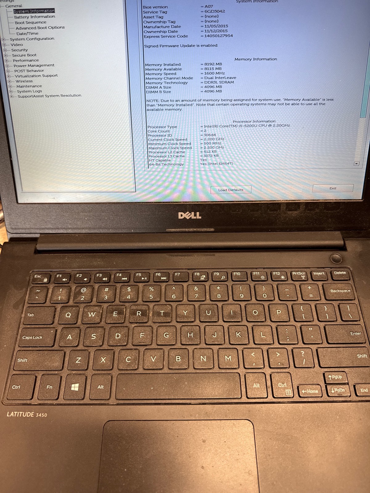 Dell Latitude 3450 i5-5200U 2.2GHz 8GB No Drive 14″ HD Graphics