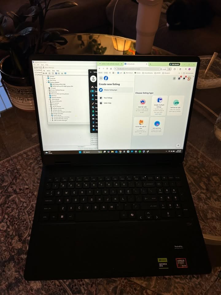 HP OMEN 16 Gaming Laptop –Ryzen 9 8940HX – RTX 5060 –16GB RAM –512GB SSD –144Hz