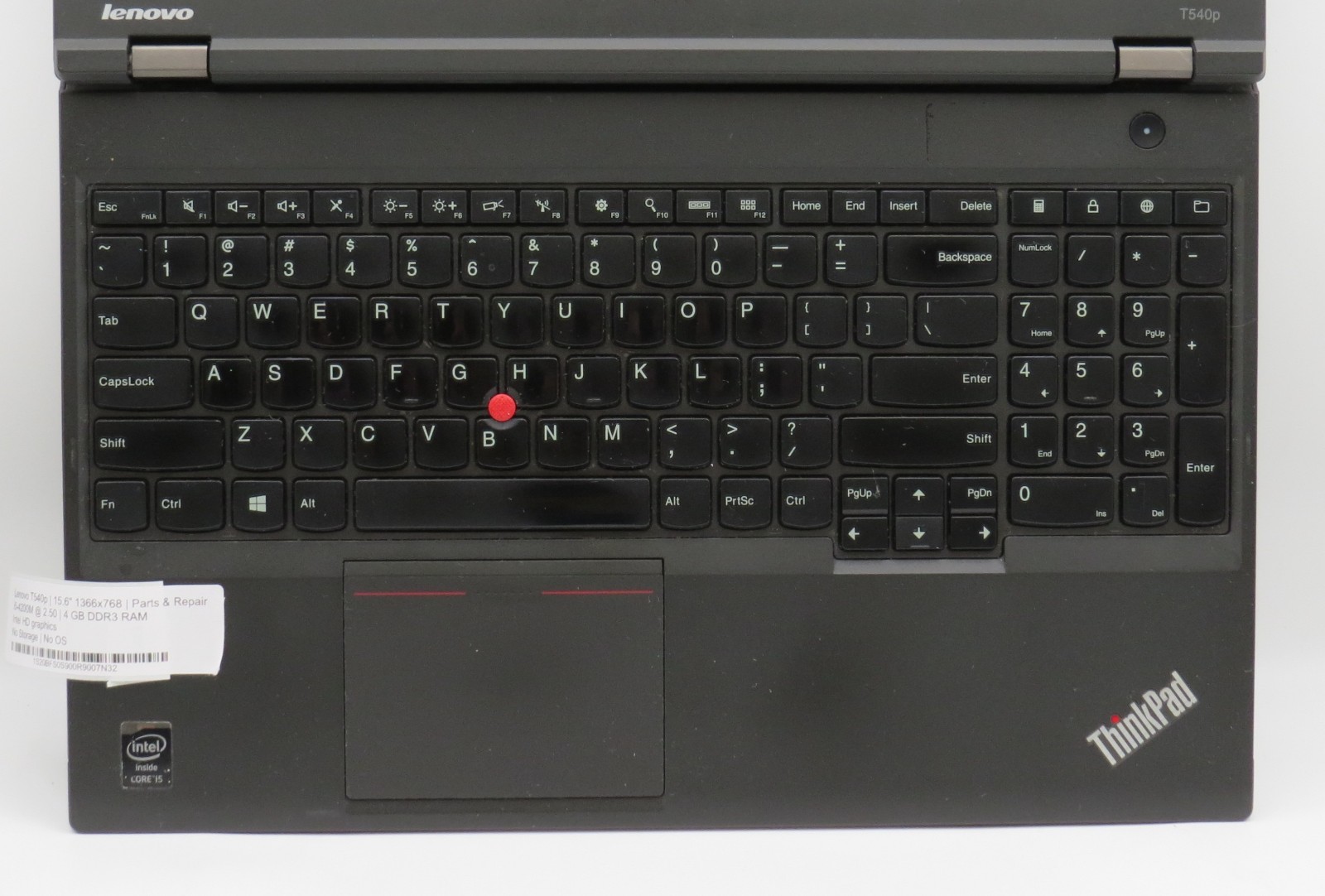 Lenovo T540p | i5-4200M @ 2.5GHz | 4GB DDR3 | 15.6″ | No HD/OS/AC | Parts