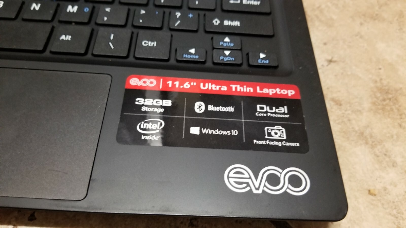 EVOO EV-C-116-1-BK Laptop 11.6″ HD Intel N3350 1.10GHz 32GB FOR PARTS