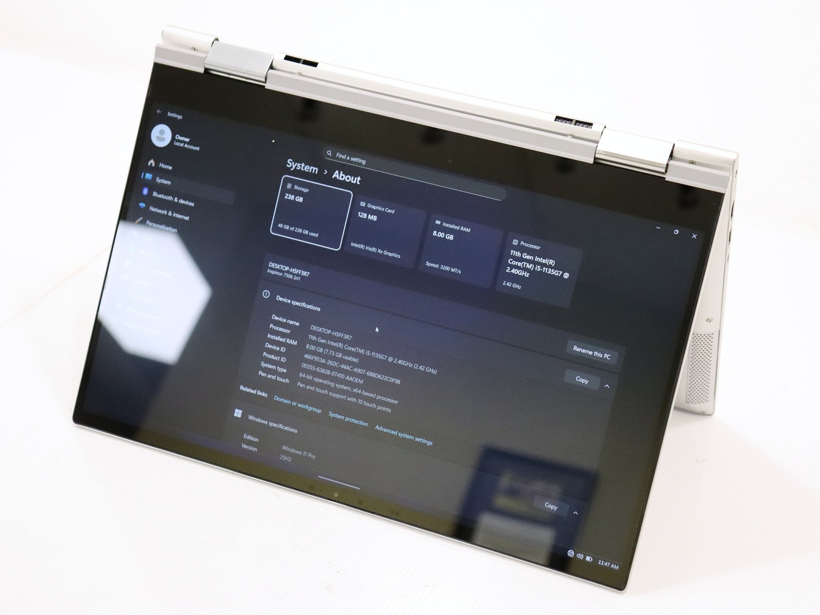 Dell Inspiron 7506 2-in-1 Touch 15.6″ i5-1135G7 8GB 256GB NVMe Win 11 Pro