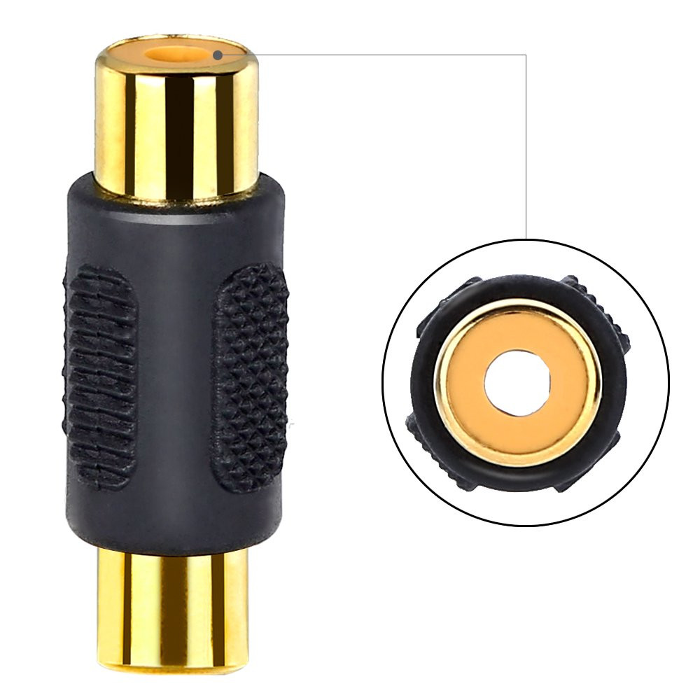 10x RCA Female to Female Coupler Gold Audio Video AV Cable Adapter Extender F/F