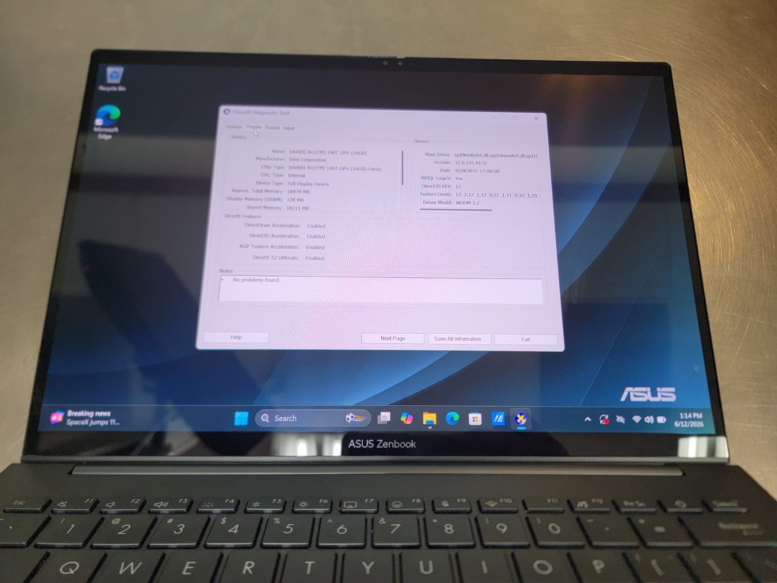 ASUS Zenbook 14 OLED Ultra 9 285H 32GB RAM 1TB SSD Intel Arc 140 – FAST SHIPPING