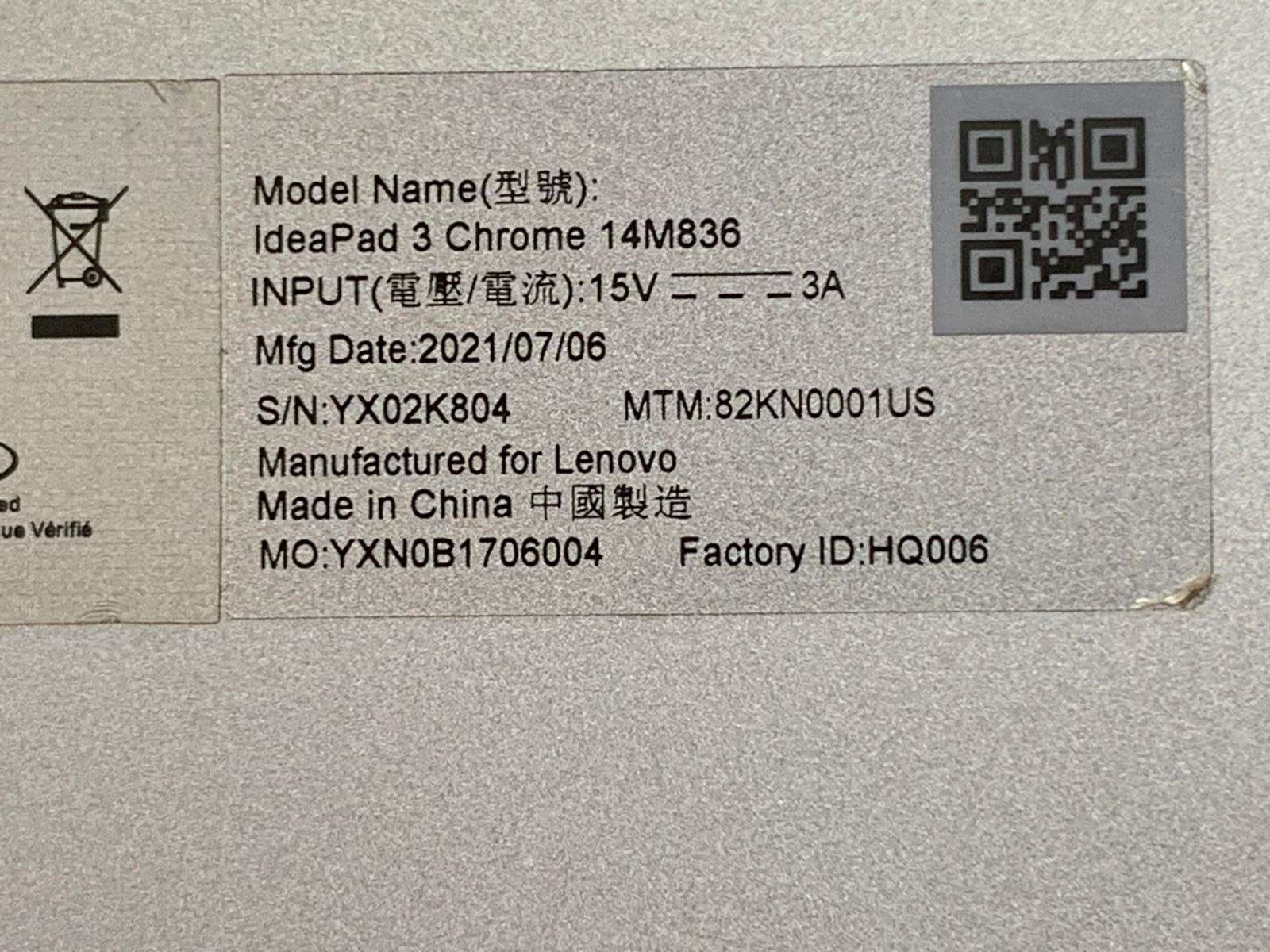 ✨ Lenovo IdeaPad 3 14M836 14″ Chromebook MT8183 4GB 64GB Chrome OS 82KN002GUS✨