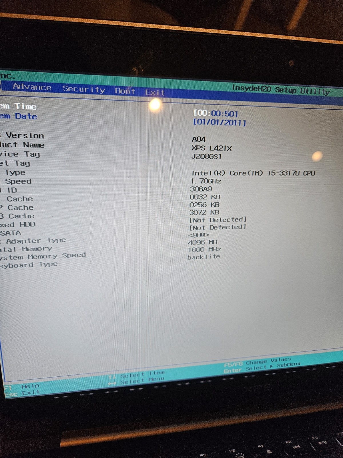 Dell XPS L421X Laptop, Intel i5-3317U@1.7GHz, 4GB RAM, NO HDD