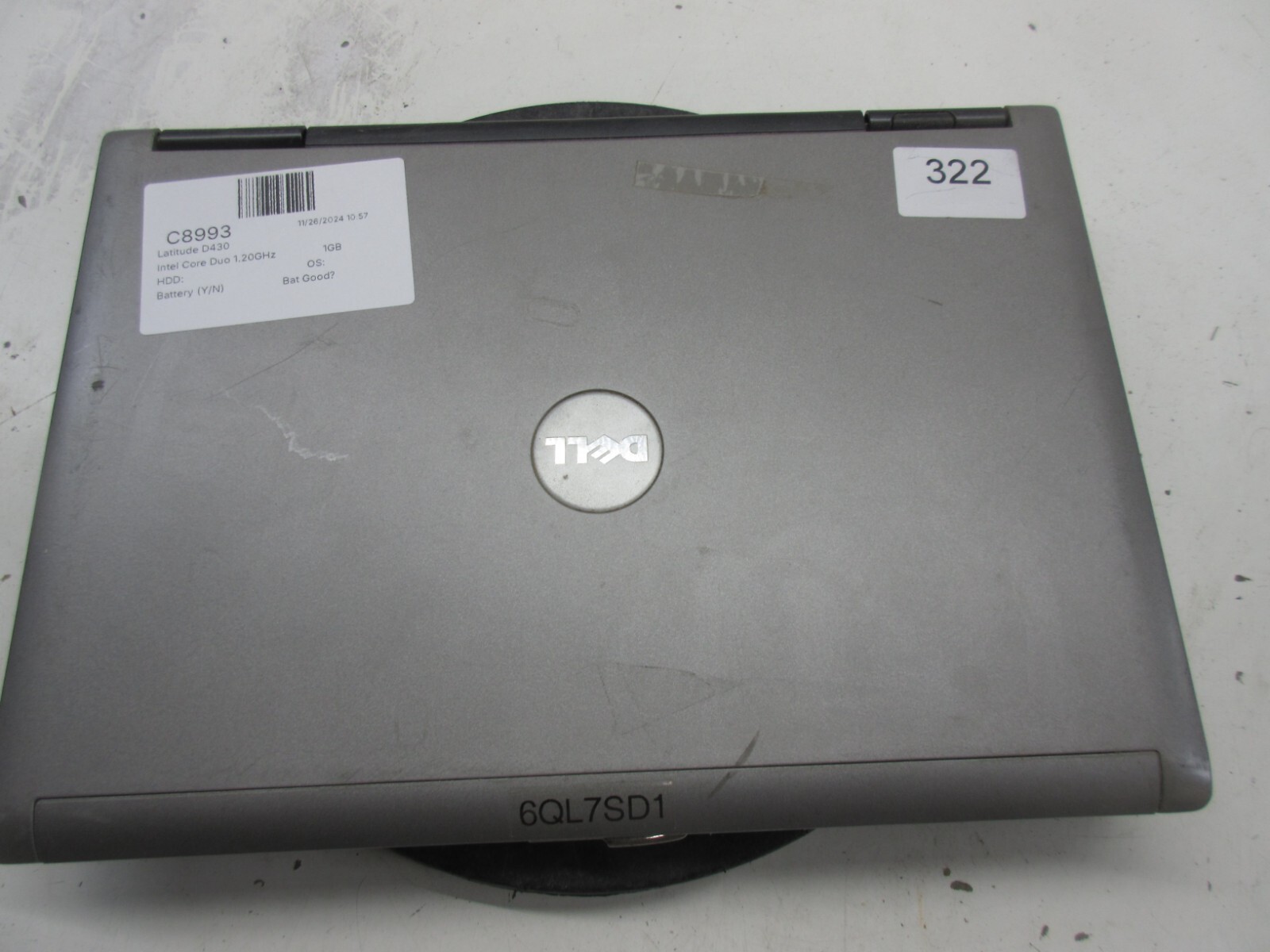 Dell Latitude D430 Laptop Intel Core Duo 1.20GHz 1GB NO HDD No Batt