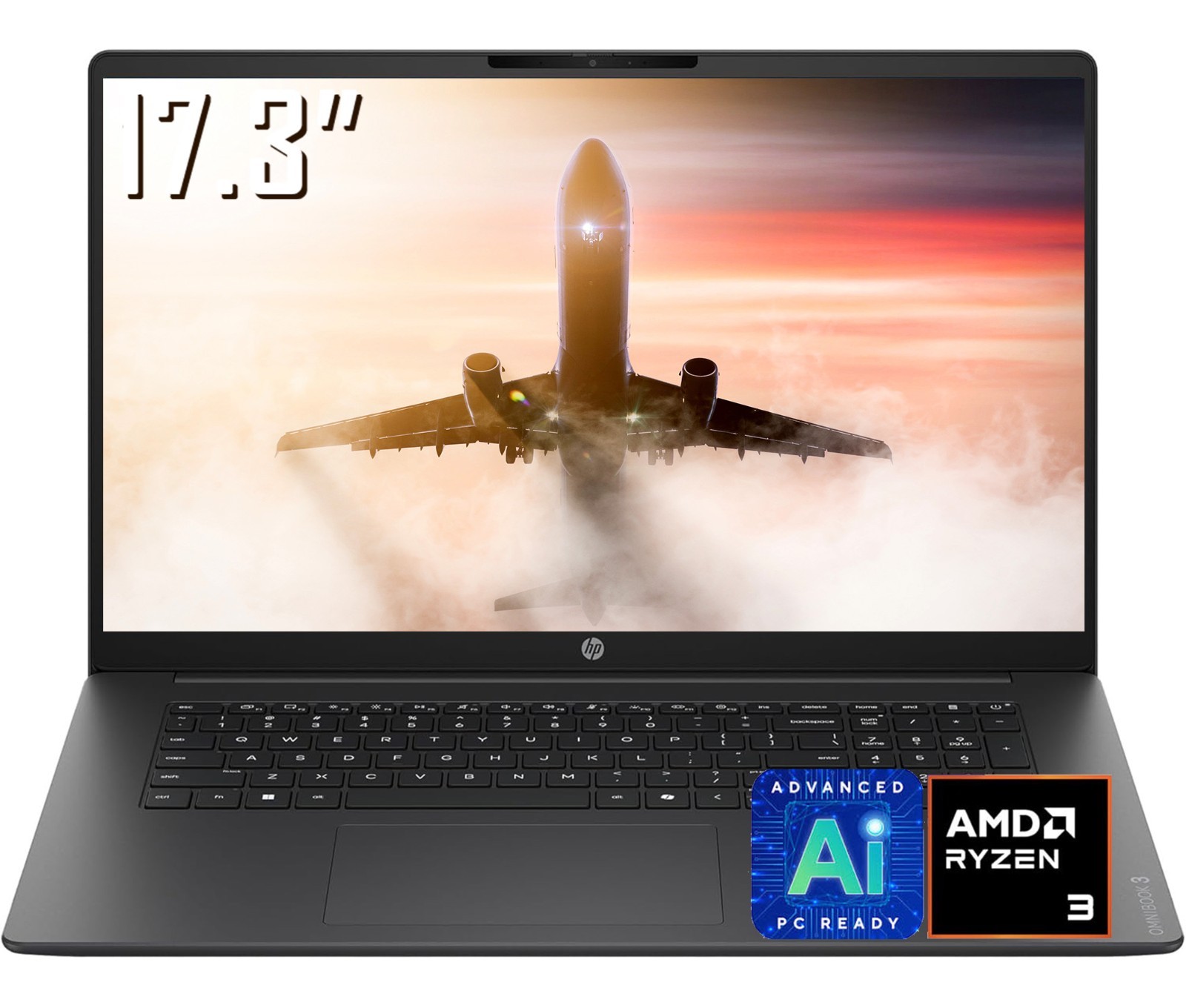 HP OmniBook 3 17.3″ FHD IPS AI Business Laptop AMD Ryzen 3 30 8GB LPDDR5 1TB SSD