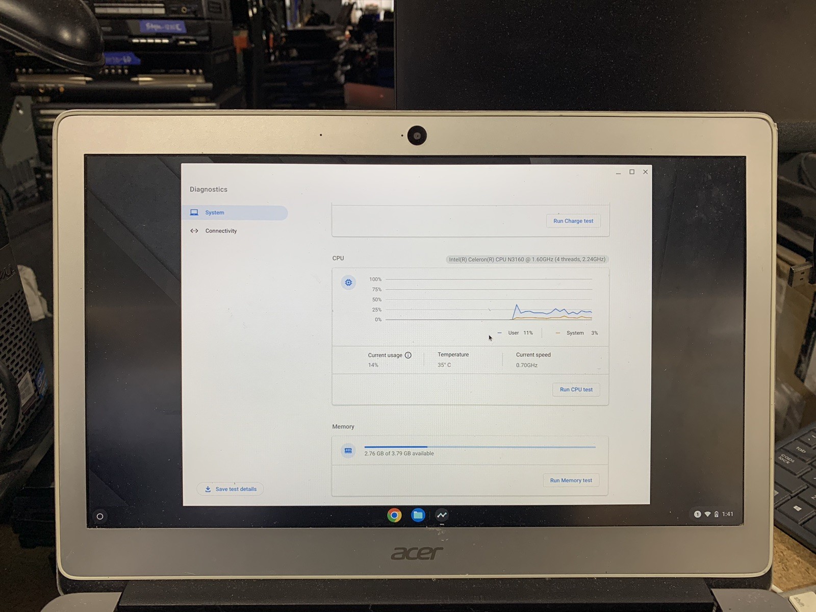 Acer Chromebook 14 N16P1 14″ Laptop Intel Celeron-N3160@1.60GHz 4GB RAM ChromeOS