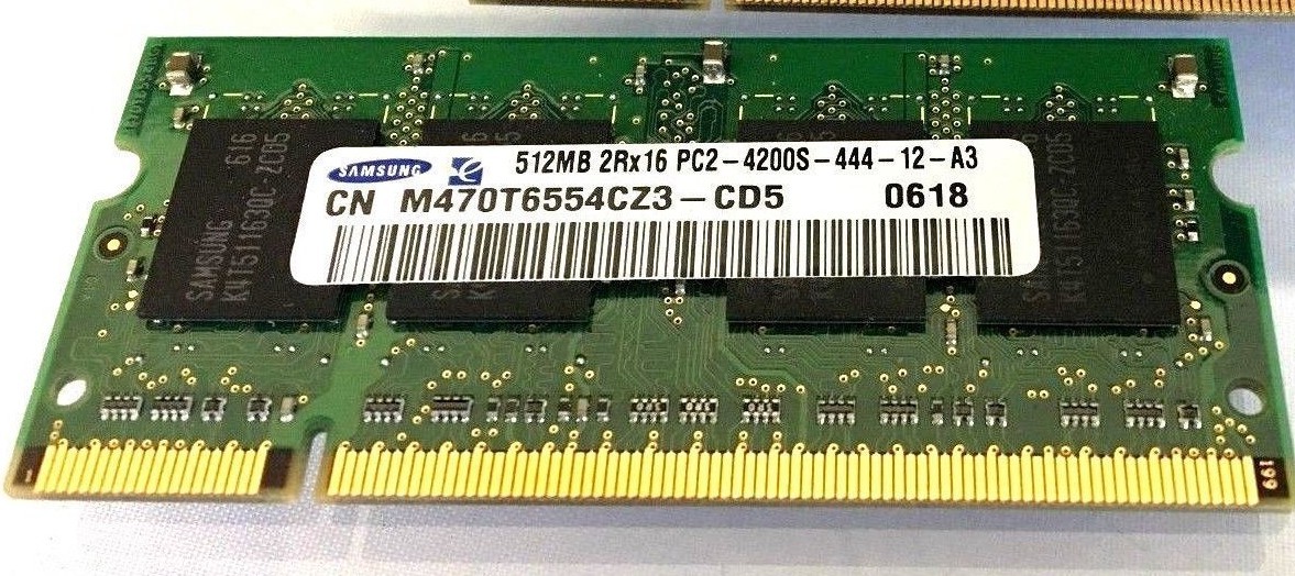 Samsung 512MB 2Rx16 PC2 4200S 444 533Mhz DDR2 M470T6554CZ3 – CD5 Vintage RAM