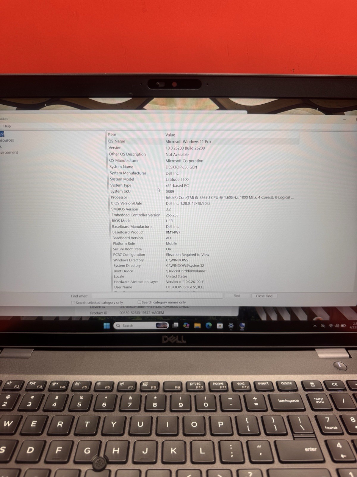 Dell Latitude 5500 15.6″ 8th i5 1.60GHz 8GB 256GB NVME Window 11pro
