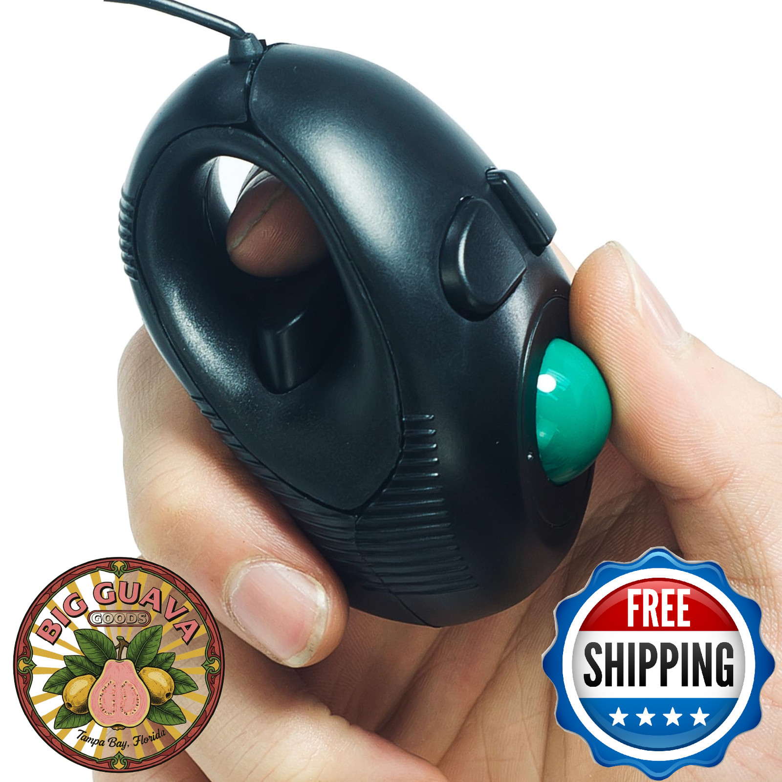 YUMQUA Finger Mouse Handheld Trackball Mouse Fingertip Mini 4D USB Wired Pointer