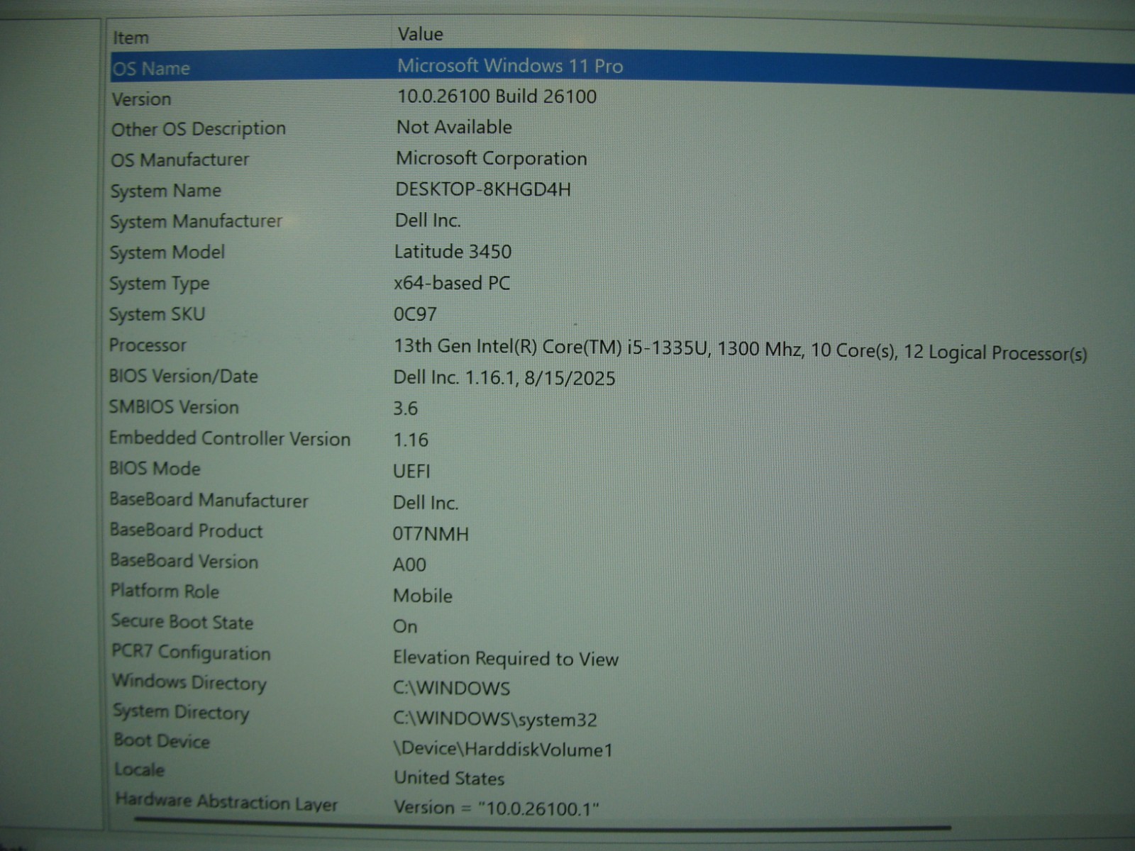 Dell Latitude 3450 14”FHD i5-1335U 1.3GHz 16GB 256GB +PA Warranty 08/2027