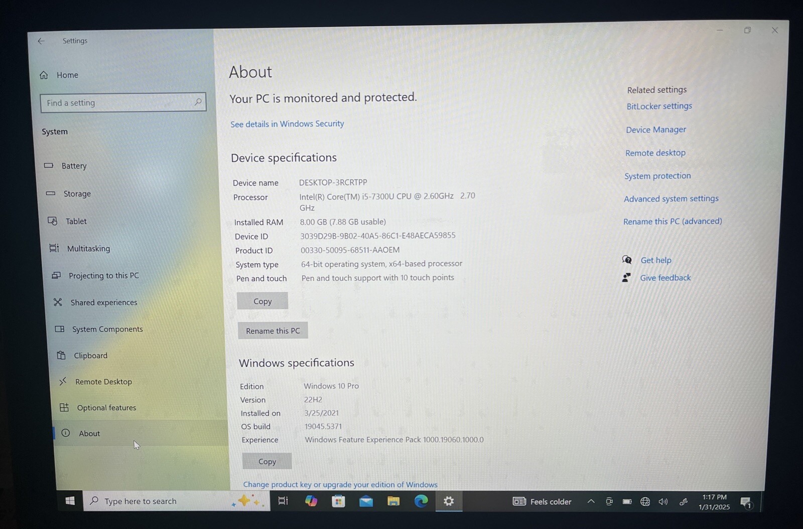 Dell Latitude 5285 i5-7300U@2.6GHz, 8GB RAM, 256GB M2, Win 10 Pro *READ*