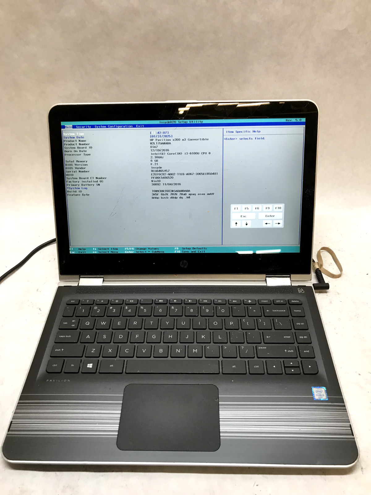 HP Pavilion x360 m3 Convertible 13.3″ Intel i3-6100U 2.3GHz 6GB RAM For Parts DW