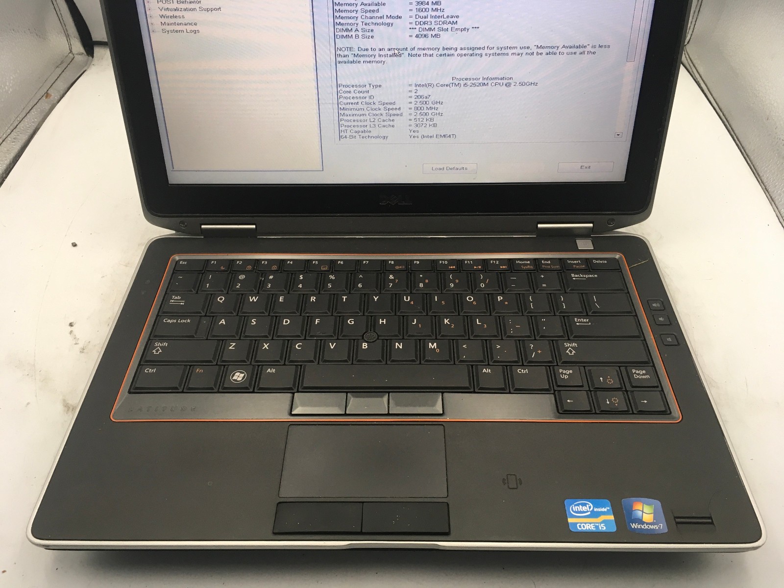 DELL LATITUDE E6320 – BOOTS TO BIOS – INTEL I5 2520M – NO RAM – READ DESC – BB