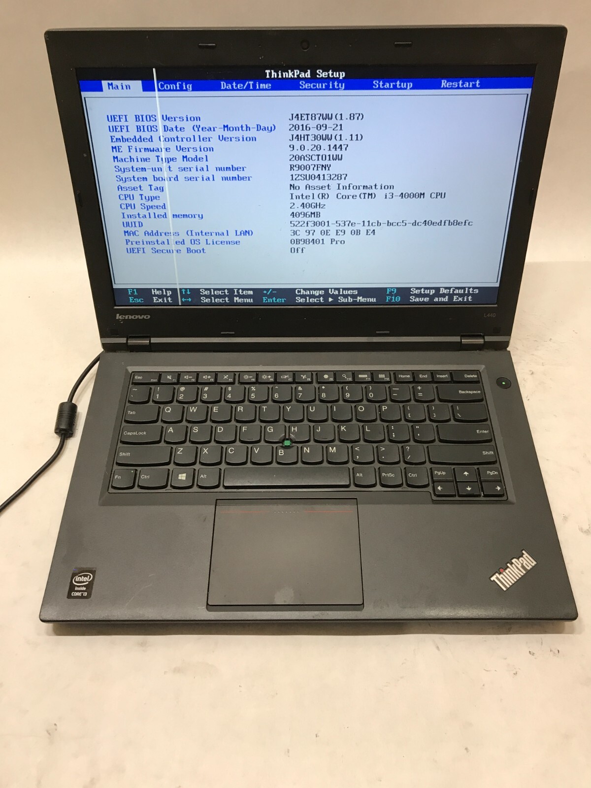 Lenovo ThinkPad L440 14″ Intel Core i3 4GB RAM NO HDD/OS For Parts Bad LCD! – DW