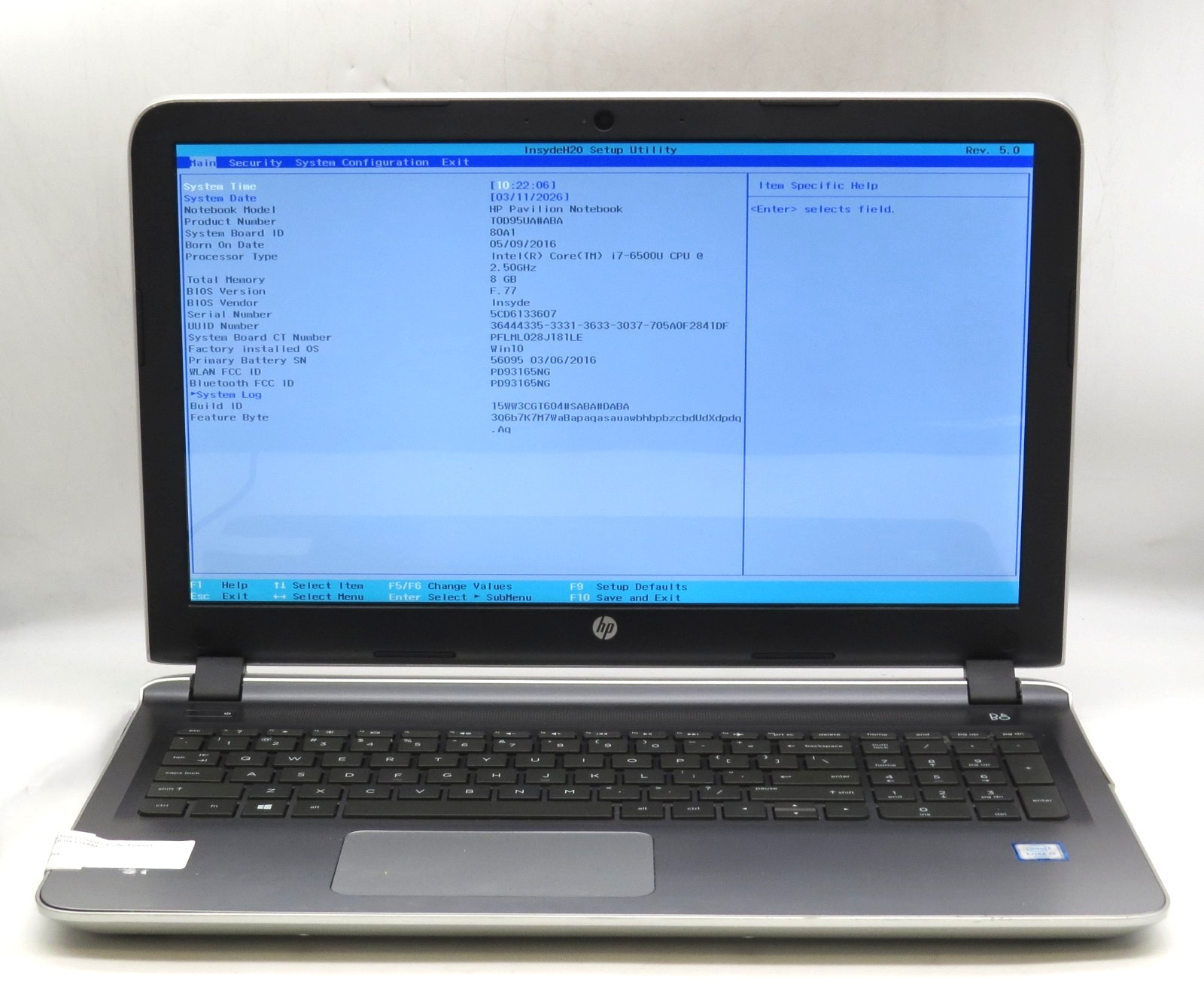 HP Pavilion | 15.6″ i7-6500U @ 2.50GHz | 8GB DDR3 | No HDD/OS/AC