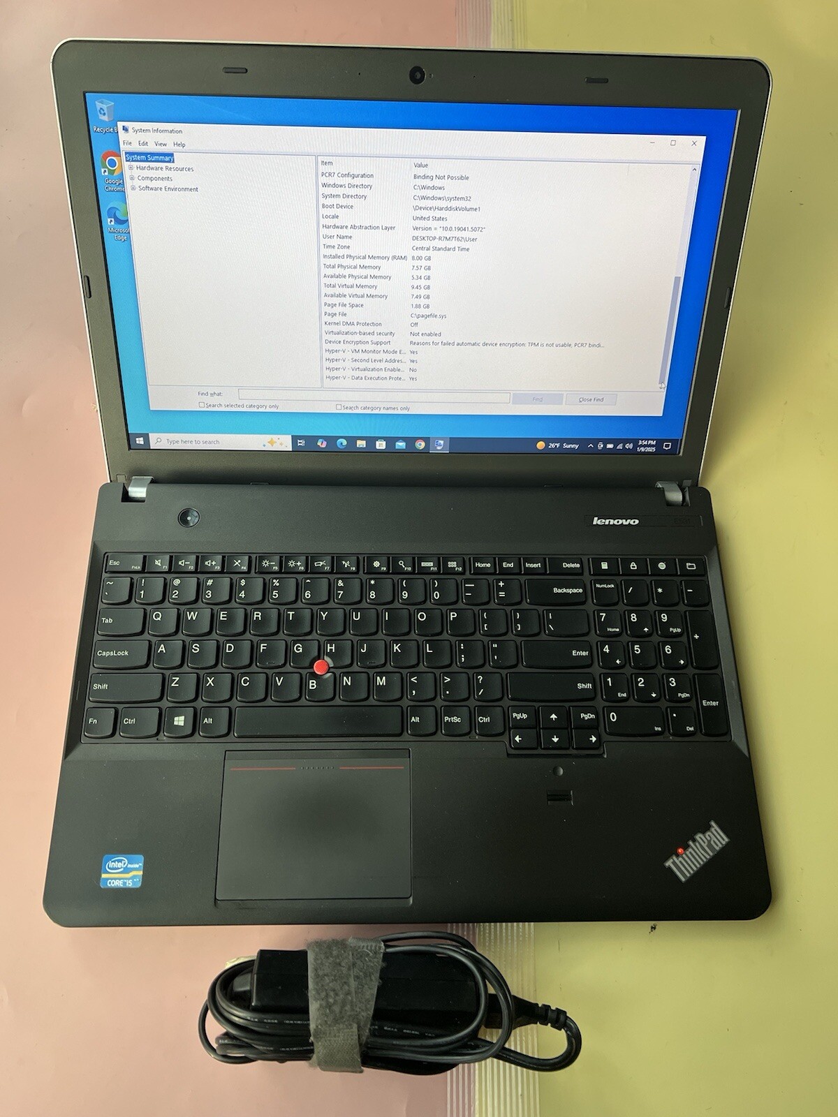 LENOVO ThinkPad E531 15.6” Core i5-3230M 2.60GHz 8GB RAM 500GB HDD HDMI WEBCAM