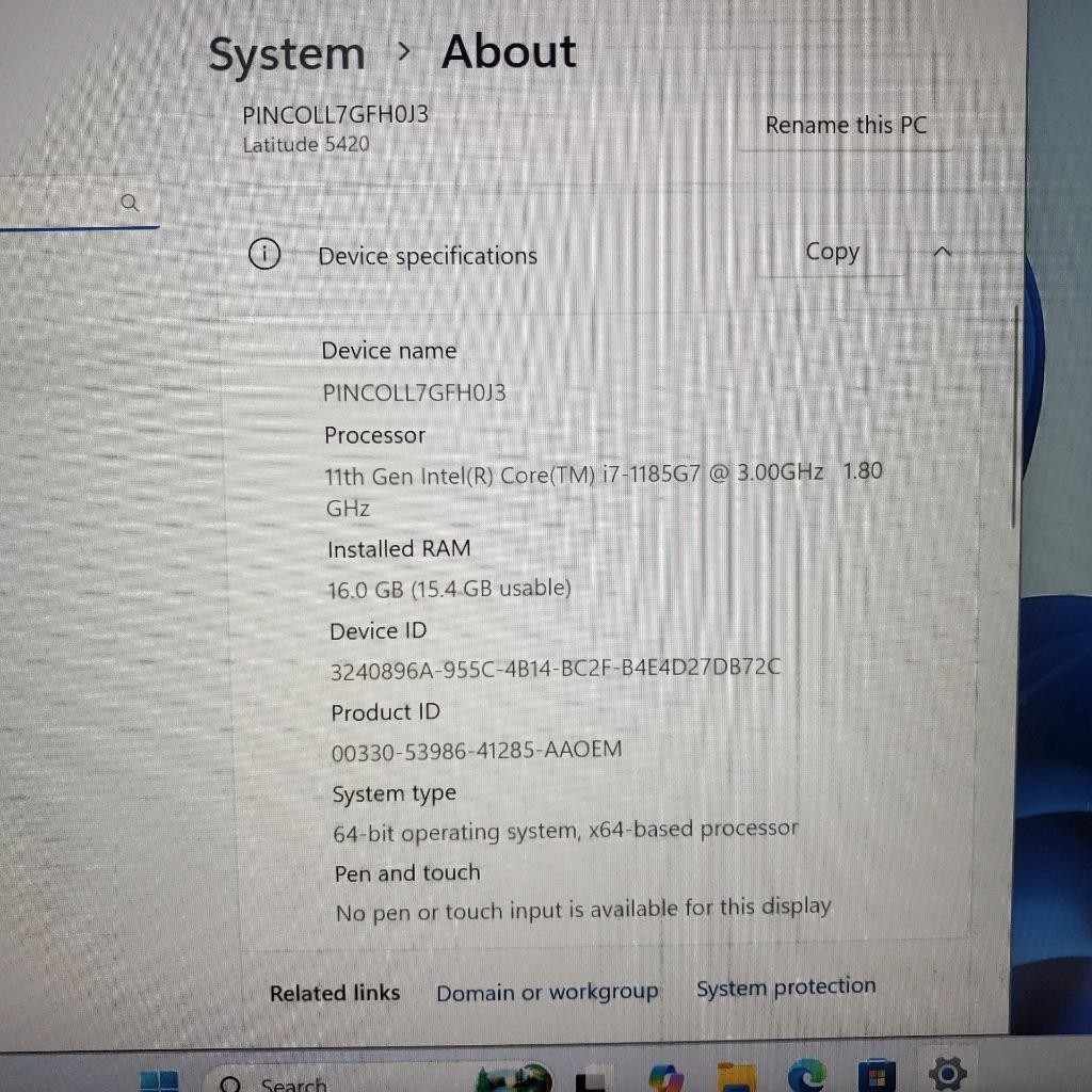 Dell Latitude 5420 14″ FHD Touch i7-1185G7 3.0Ghz 16GB 512GB NVMe WIN 11 PRO