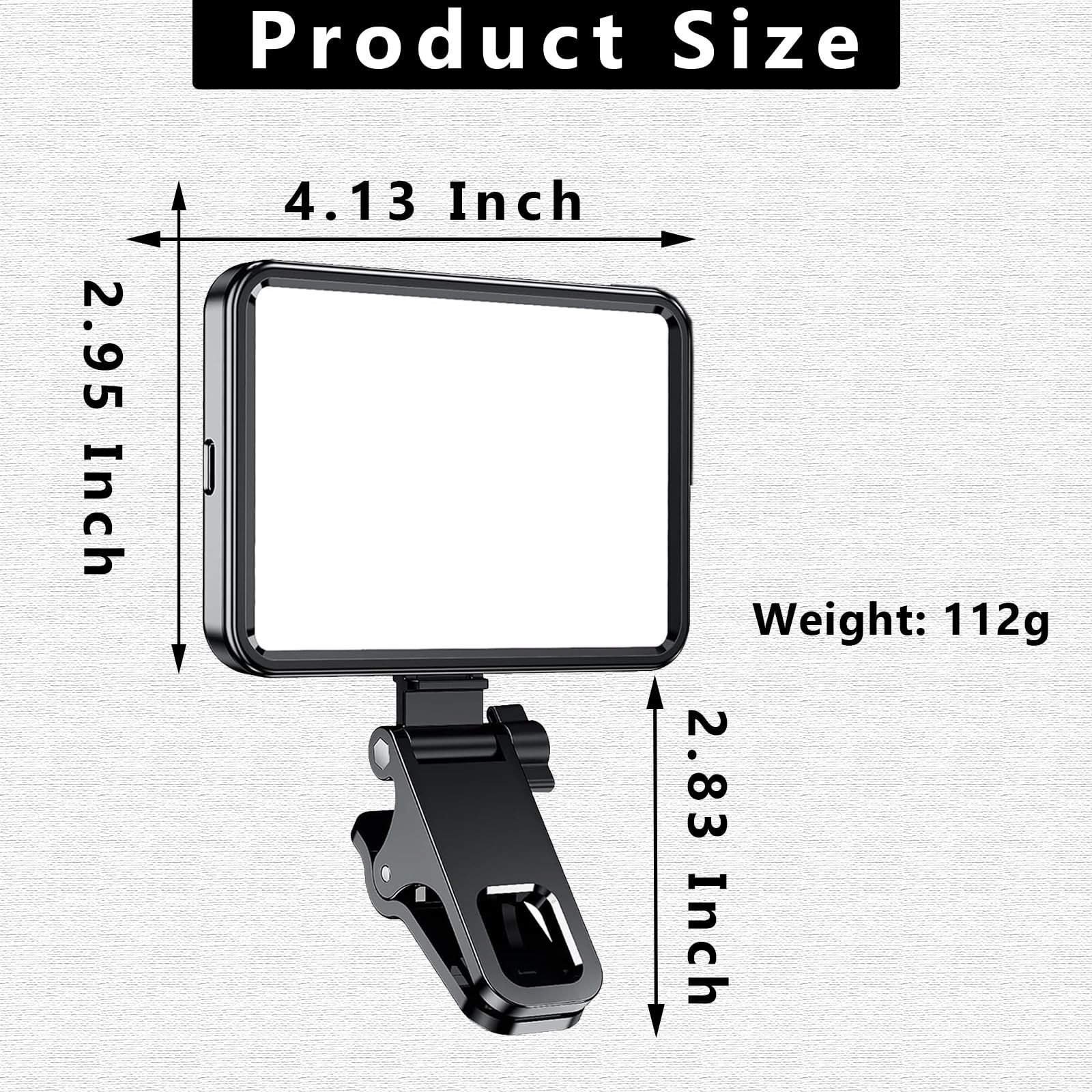 Datarm Rechargeable Soft Selfie Light for Phone, Camera, Laptop, 4-14H Battery P