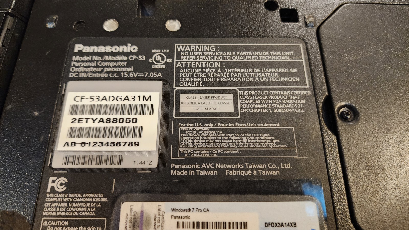 2x Lot Panasonic Toughbook CF-53 Rugged 14″ i5-2520M 16GB RAM Has HDD Caddy
