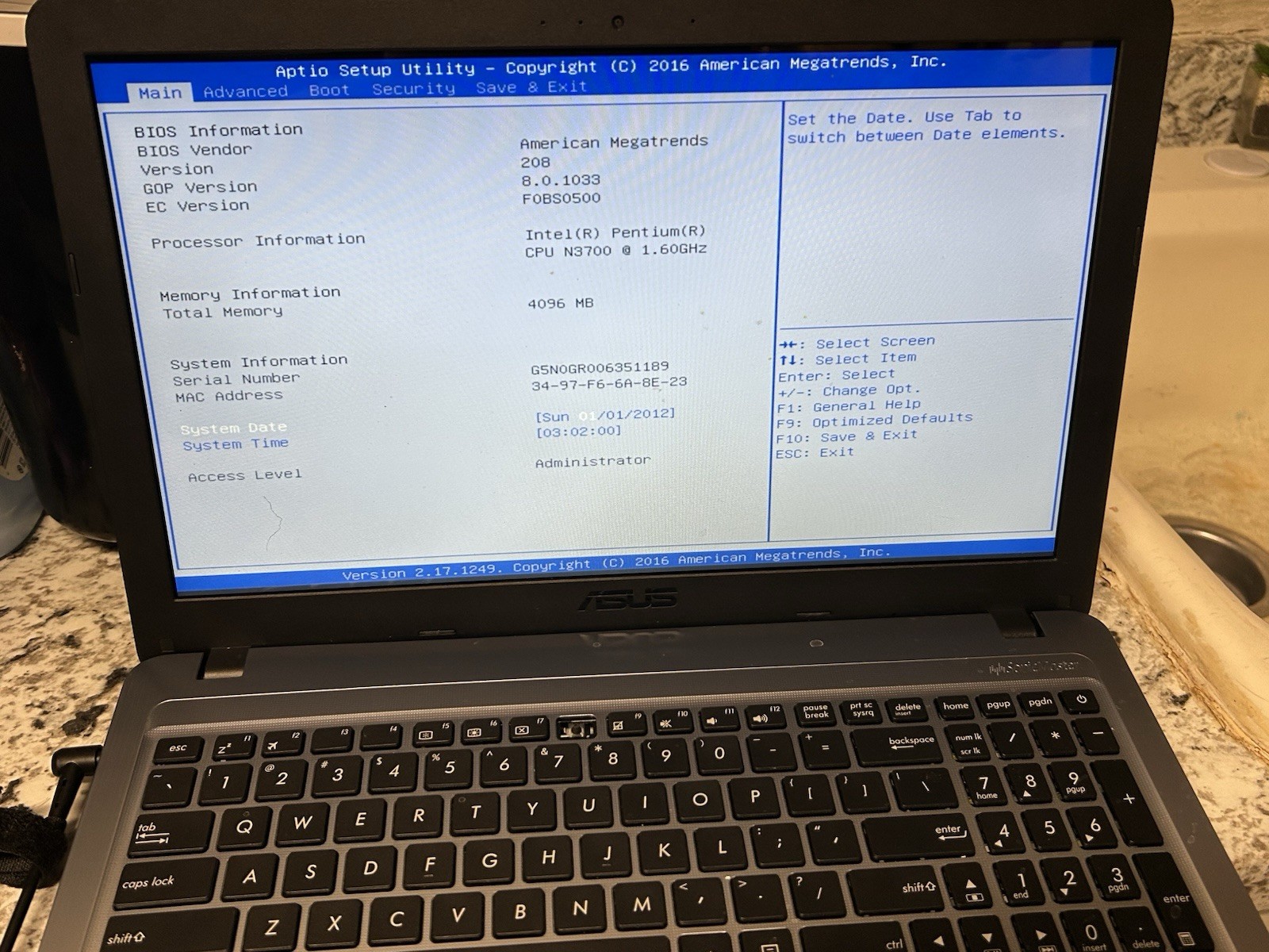 ASUS X540S Intel Pentium Laptop-Parts Repair Only! Case /Charger Included