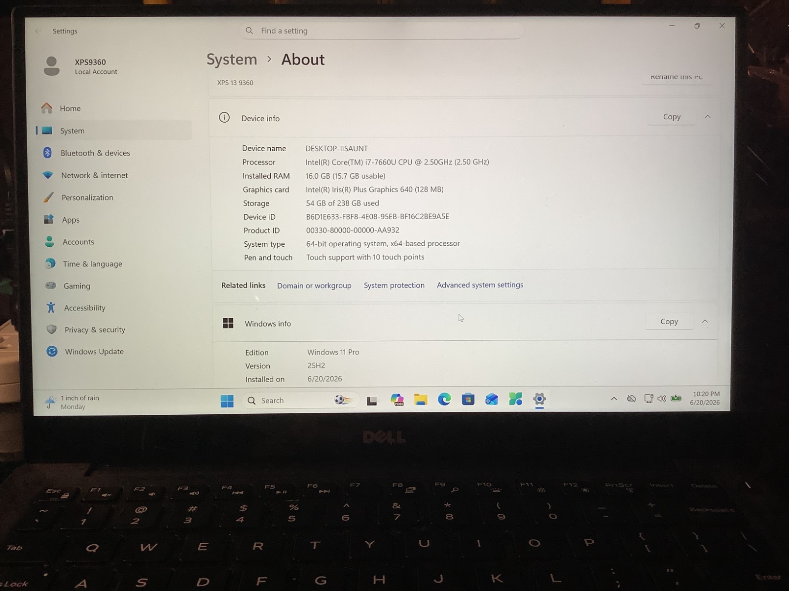 Dell XPS 13 9360 13″ QHD-Touch i7-7660U, 16GB-256GB NVMe Windows 11 Pro #HMVV9H2