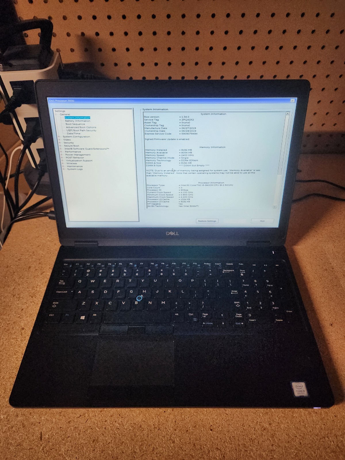 Dell Precision 3530 i5-8400H 2.5GHz No RAM/HDD/OS Quadro P600 GPU
