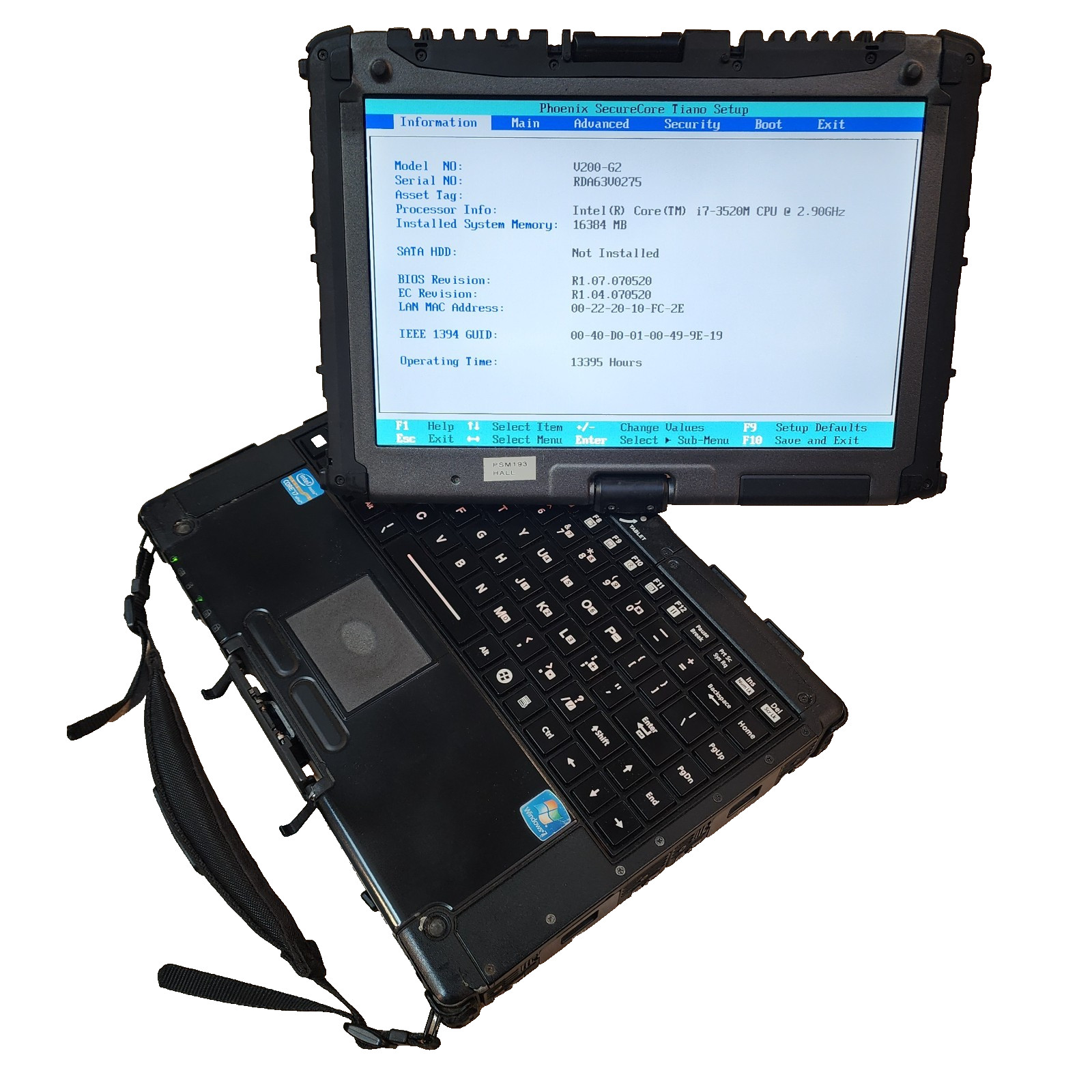 Rugged 2-in-1 Touch Getac V200-G2 Intel i7-3520M 16GB RAM Police Laptop
