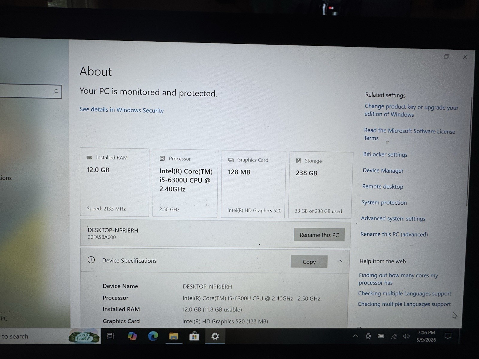 Lenovo ThinkPad T460s – 14″ , 2.4GHz i5, 12GB RAM, 256GB SSD, Windows 10