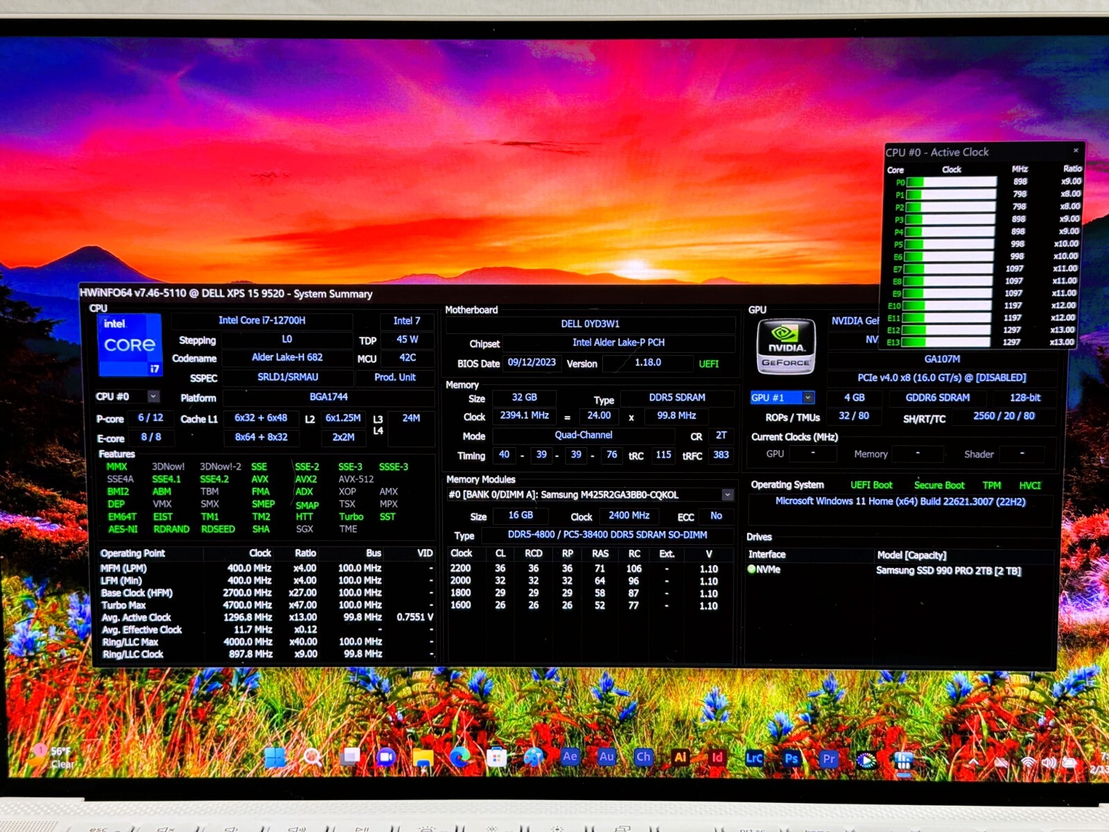 Dell XPS 15 9520 3.5K OLED TOUCH ✔i7-12900H ✔32GB RAM ✔2TB SSD