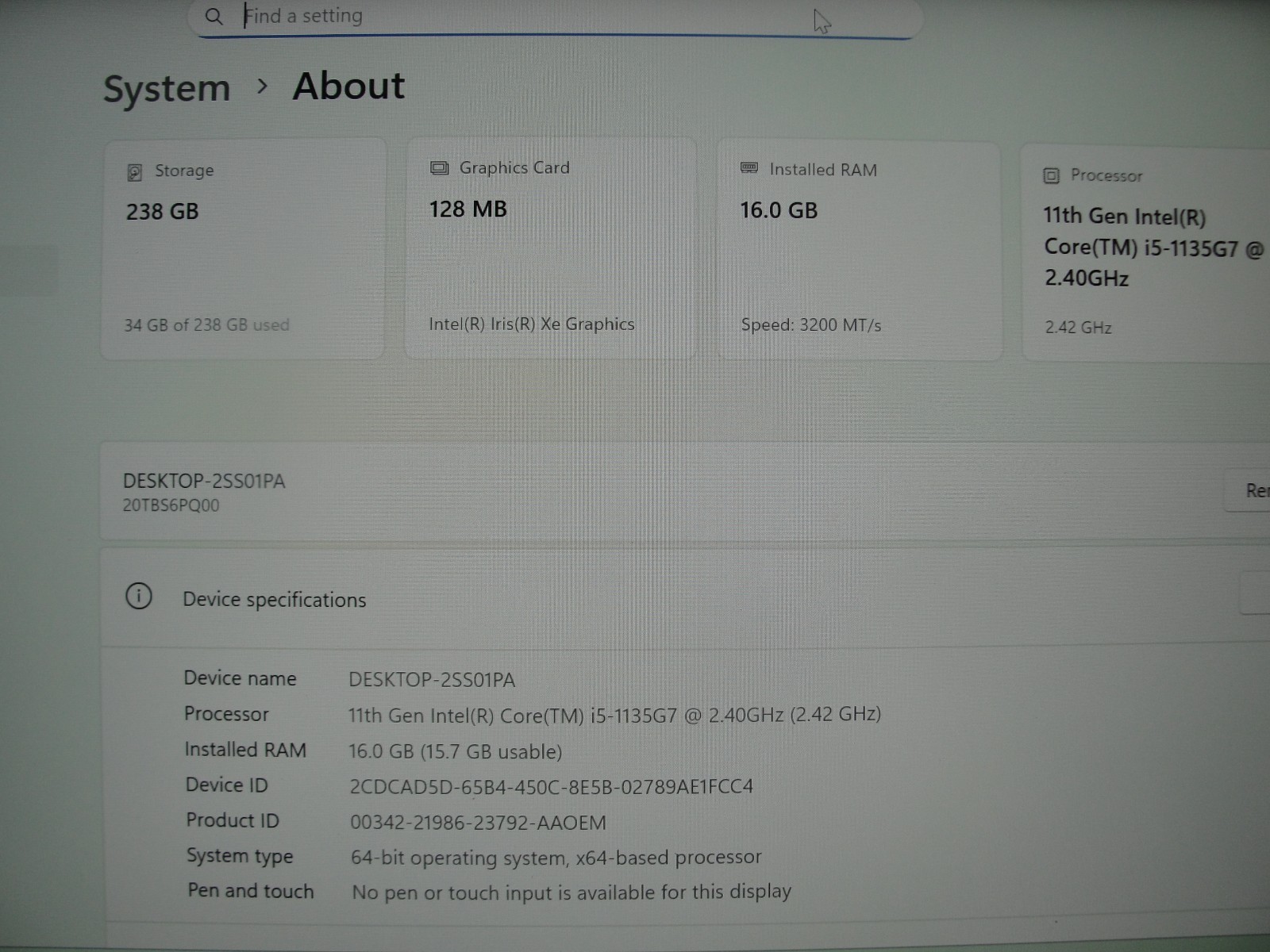Lenovo ThinkPad E14 Gen 2 14″FHD Intel i5-1135G7 16GB RAM 256GB SSD