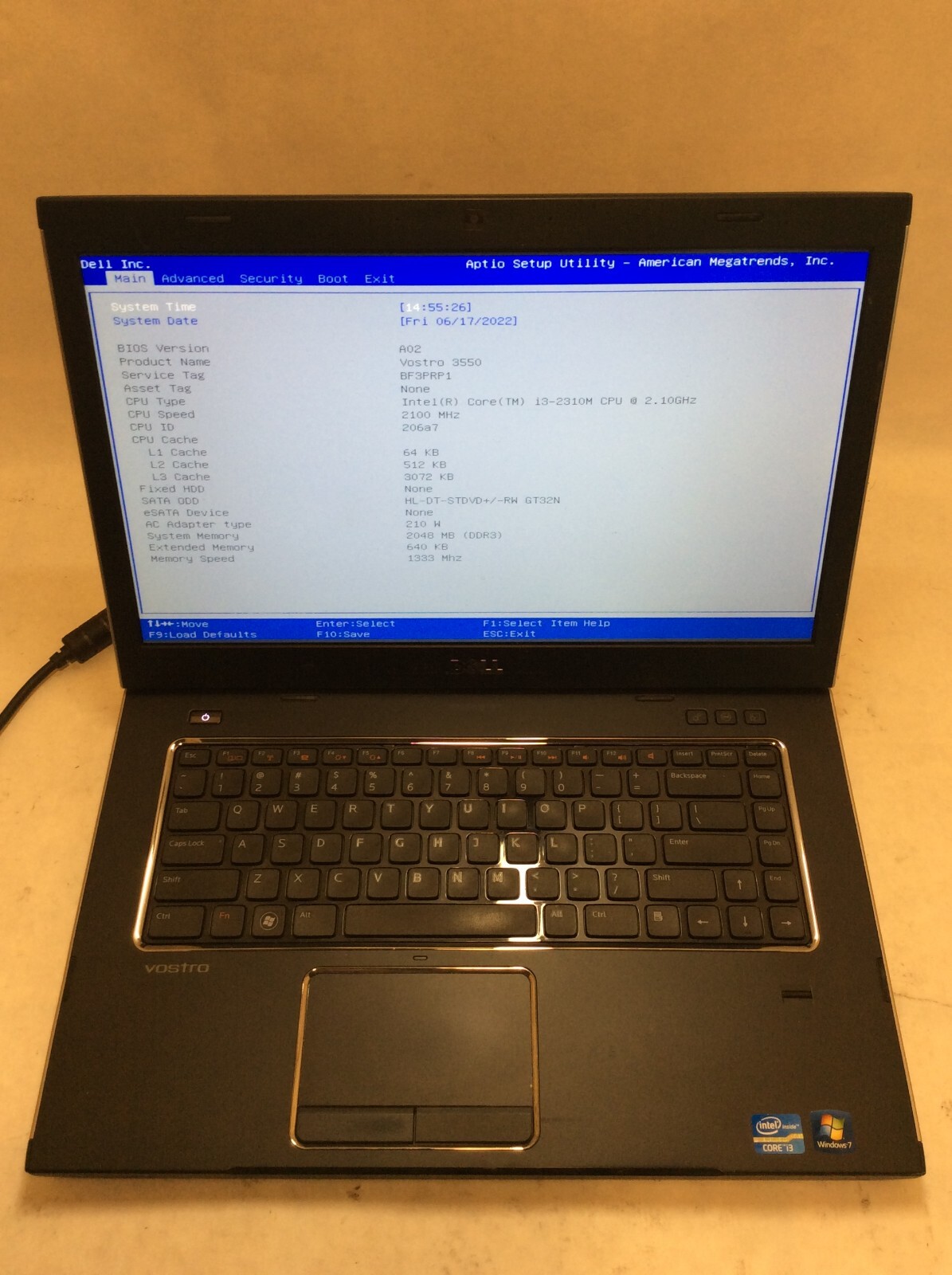 Dell Vostro 3550 Laptop 15″ Intel Core i3 2nd Gen READ DESCRIPTION -PP