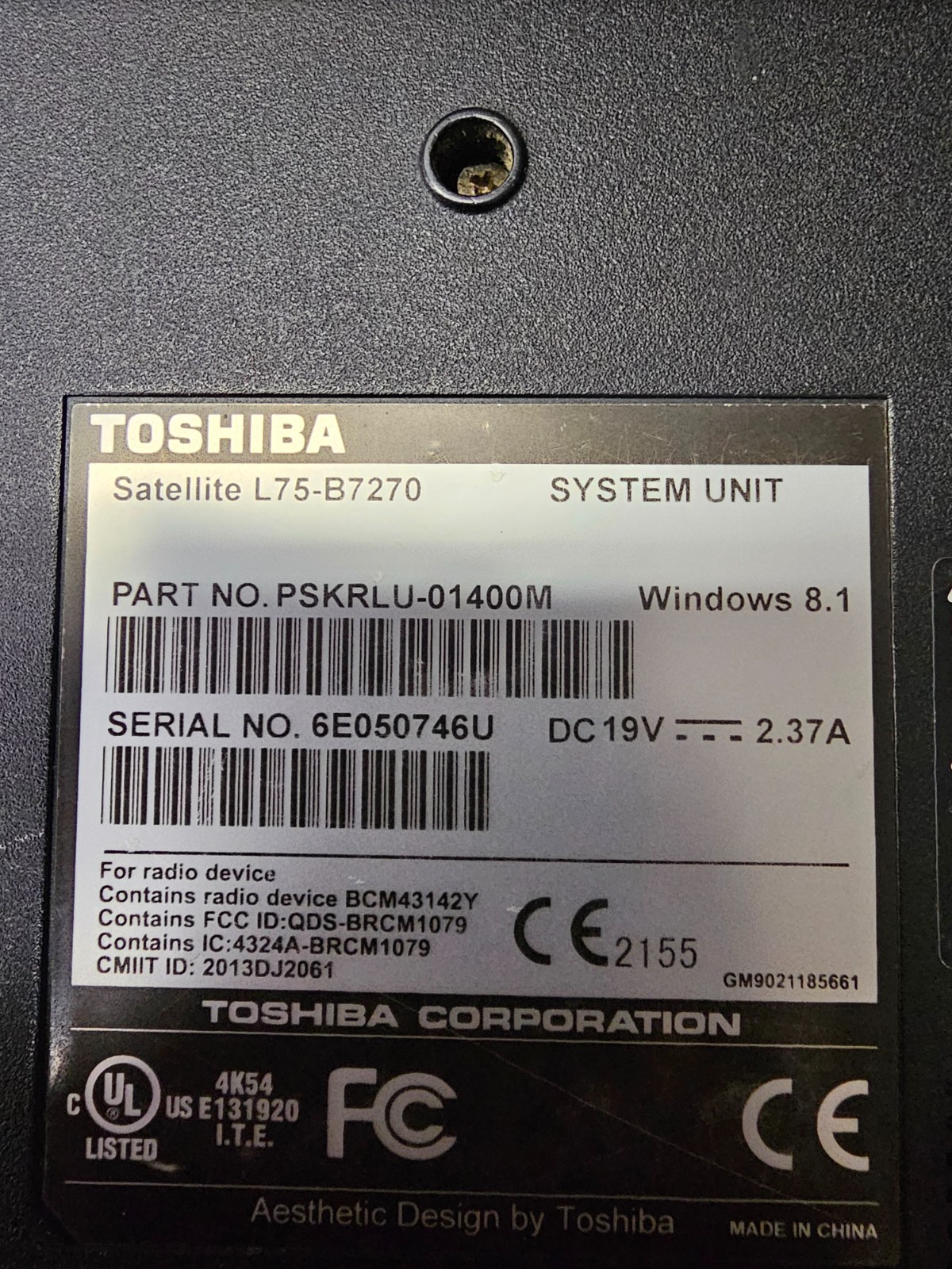 Laptop Computer Bundle TOSHIBA Satellite L75-B7270 Boots to BIOS Great part unit