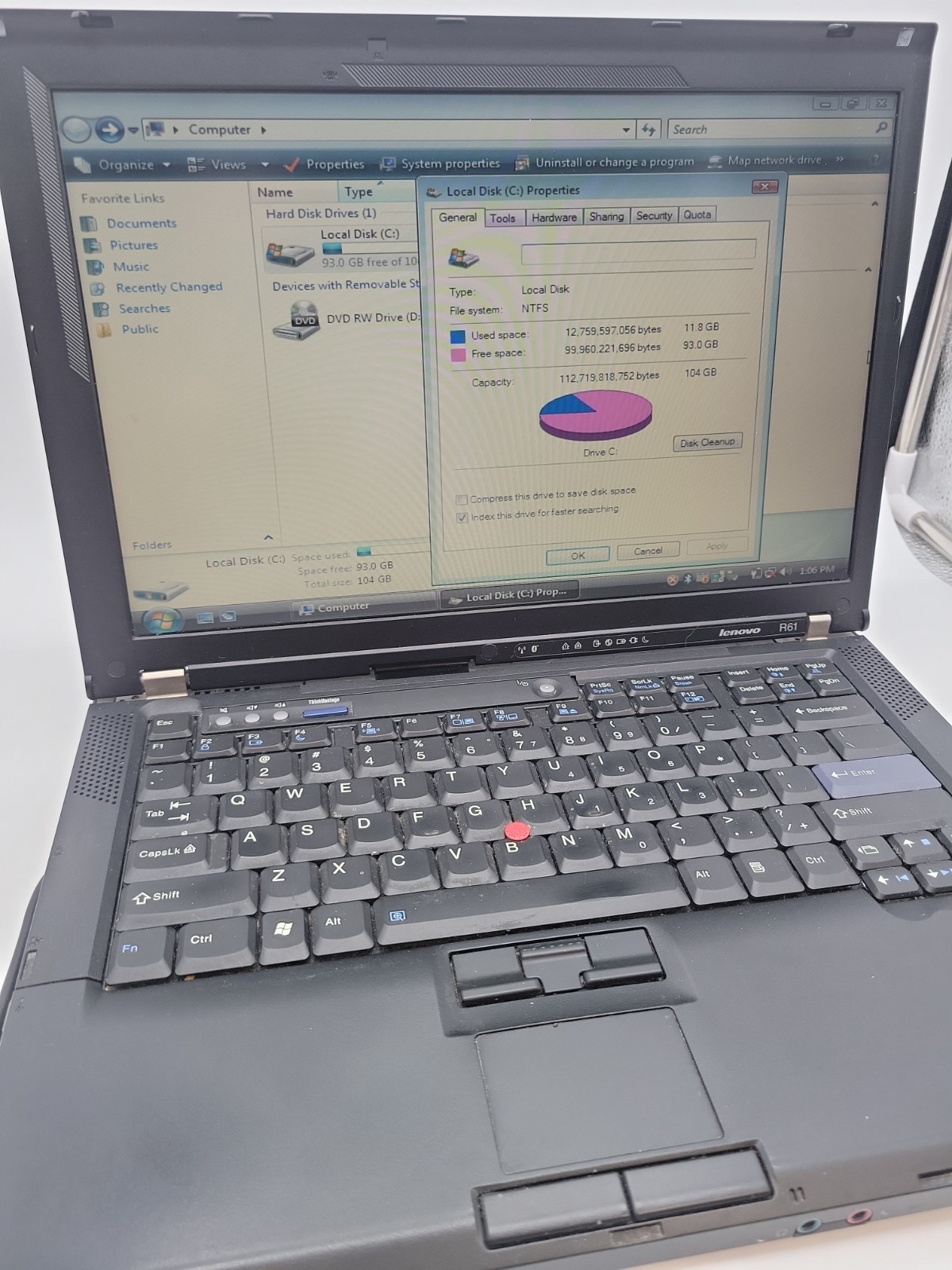 Lenovo Thinkpad Intel Core 2 Duo CPU T8300 @ 2.40GHz L126