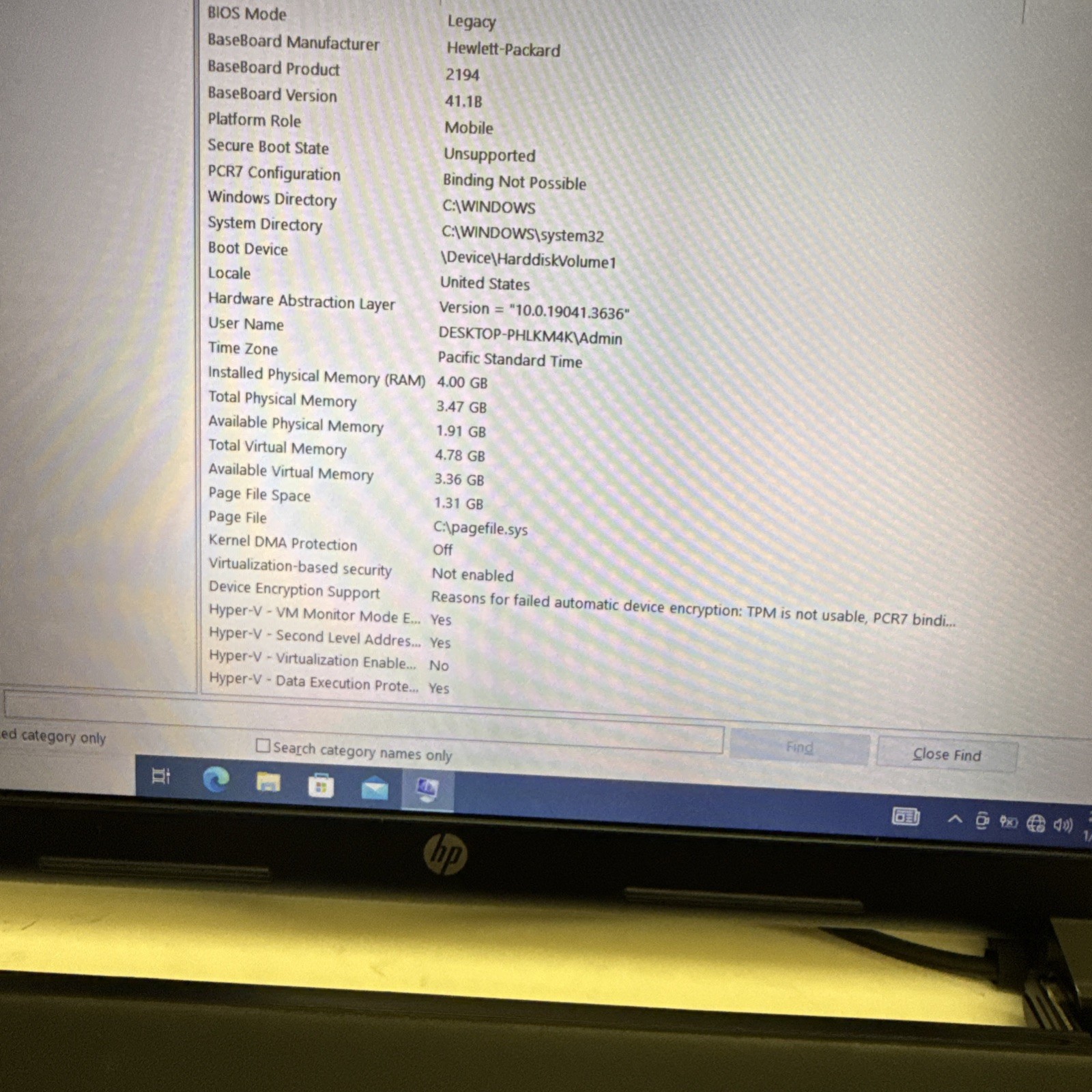 HP 255 Laptop AMD A4 4gb Radeon R2 15.6″ win 10 250GB HDD – No Battery – As Is