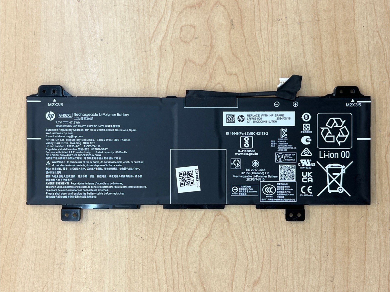 OEM Replacement Battery GH02XL For HP Chromebook 14″ HD Pentium Quad-Core N200