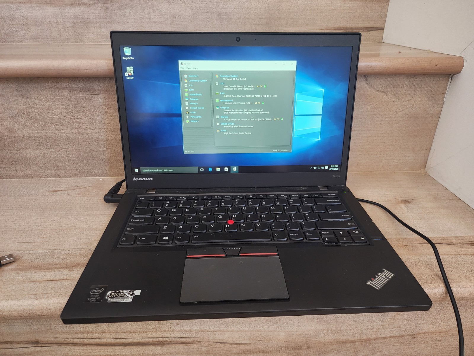 Lenovo ThinkPad T460s 14″ Black FHD i7-5600U 2.60GHz 8GB 512GB SSD