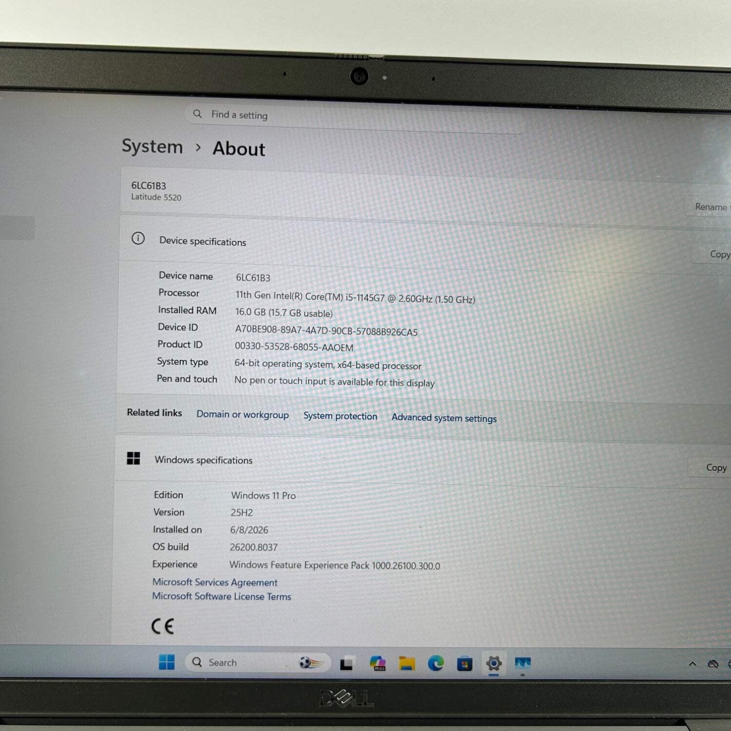 Dell Latitude 9TEQP32 13.3″ i5-1145G7 2.6GHz 16GB RAM 512GB SSD