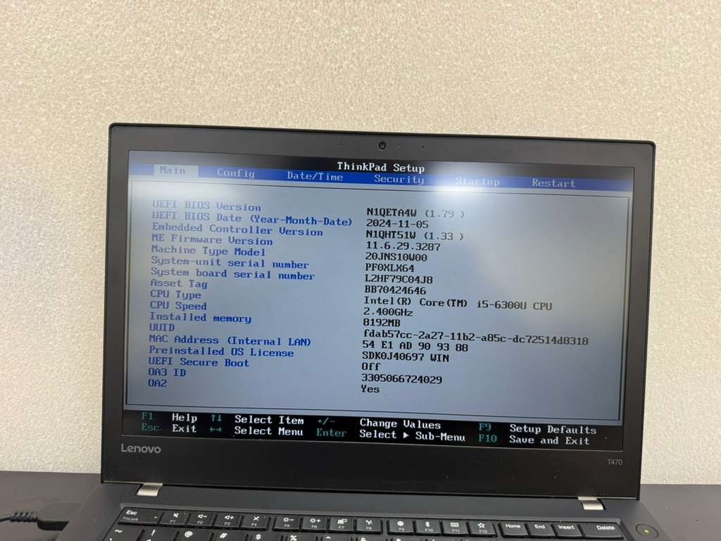Lenovo ThinkPad T470 14″ i5-6300U 8GB RAM 0GB SSD No Battery Parts Repair Laptop