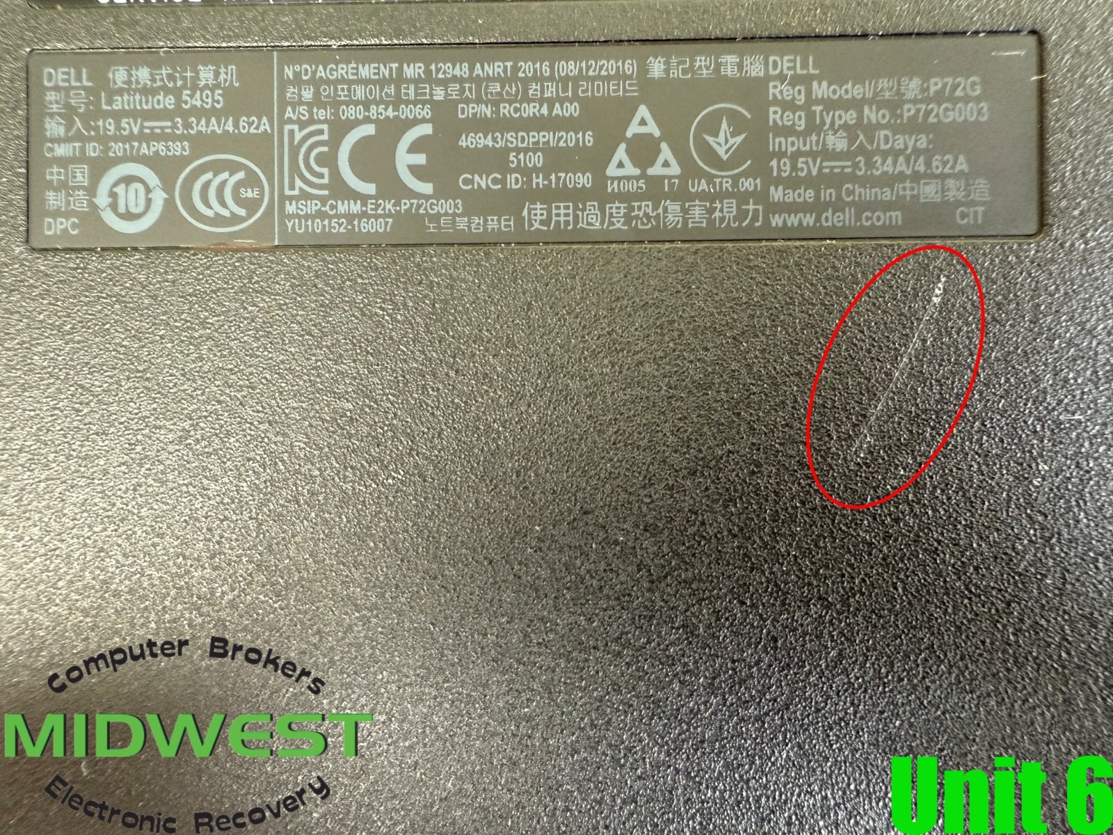 (x6) Dell Latitude 5495 AMD Ryzen 5 Pro 2500U Laptops (Parts – See Desc.)