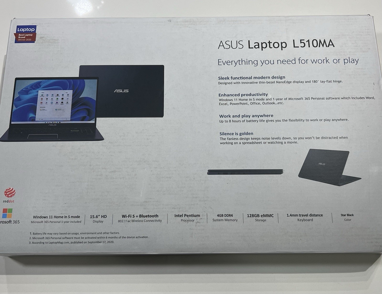 ASUS E510 L510MA 15″ Intel Celeron N4020 1.1GHz 4GB RAM 128GB SSD w/ Charger!