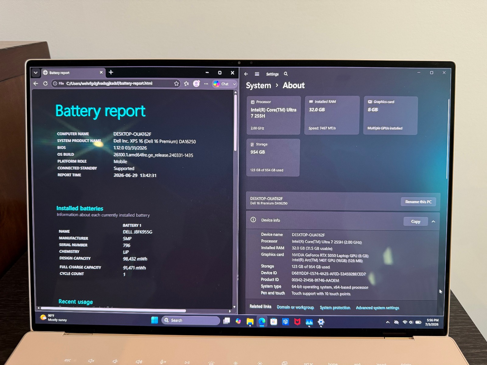 Dell Premium 16″ XPS16 4K Touch OLED Core Ultra 7 255H RTX 5050 32GB 1TB #4