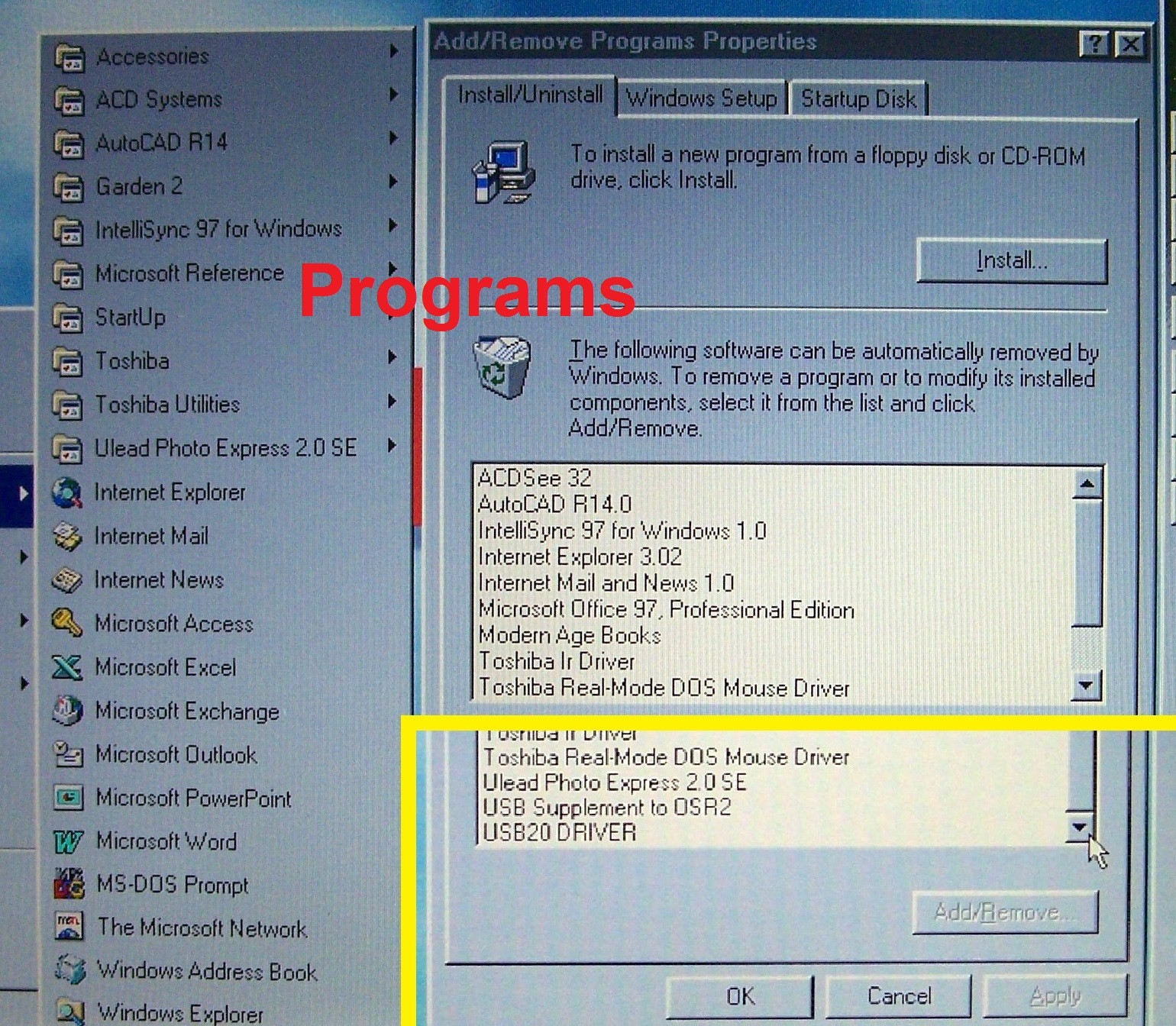 Win95 Toshiba Portege 3110CT Pentium 2, 300MHz 64MB 4GB Floppy Dos-ΝΟ armada cds