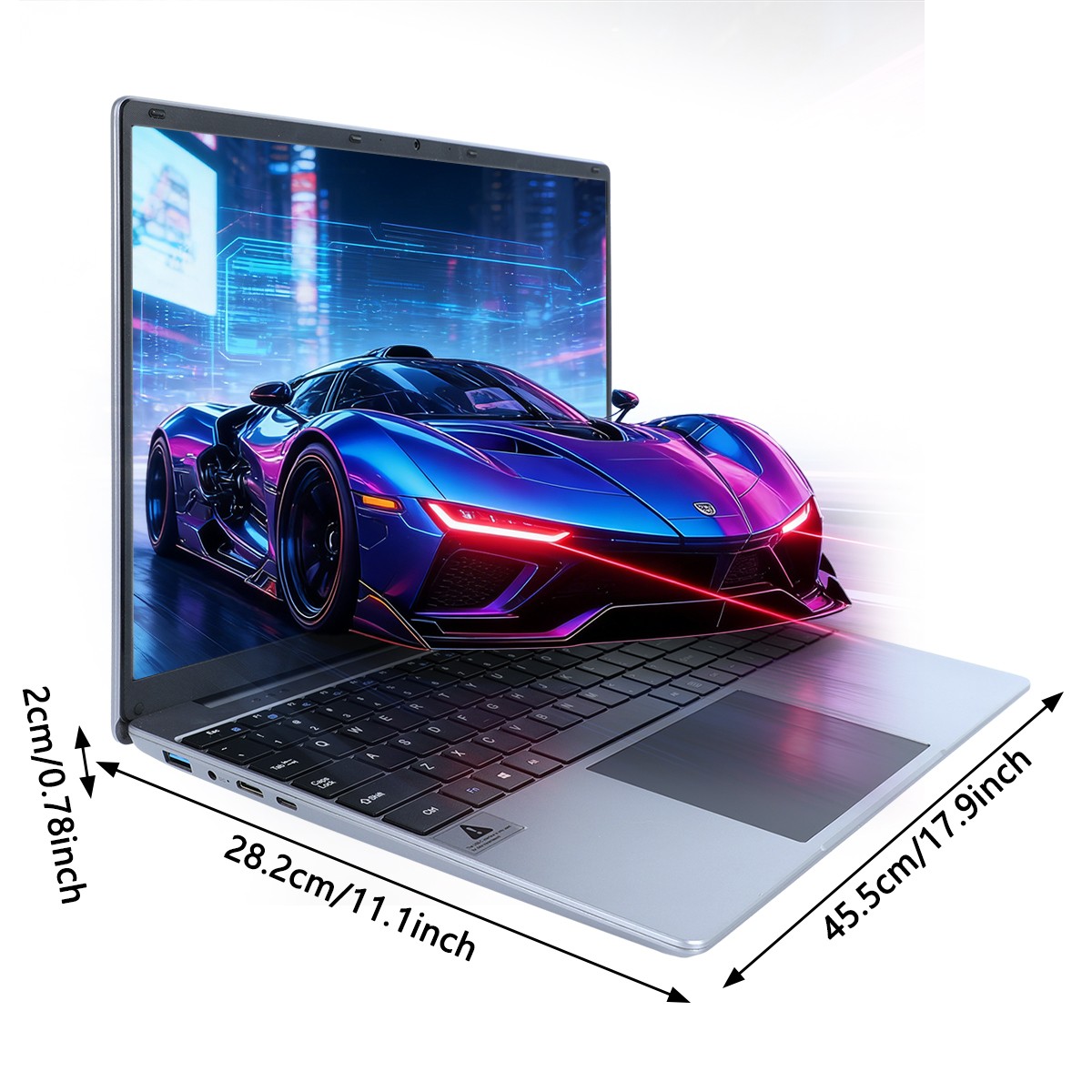 15.6 inch Laptop 16GB+512GB Windows 11 Computers Support WiFi/Bluetooth Gray
