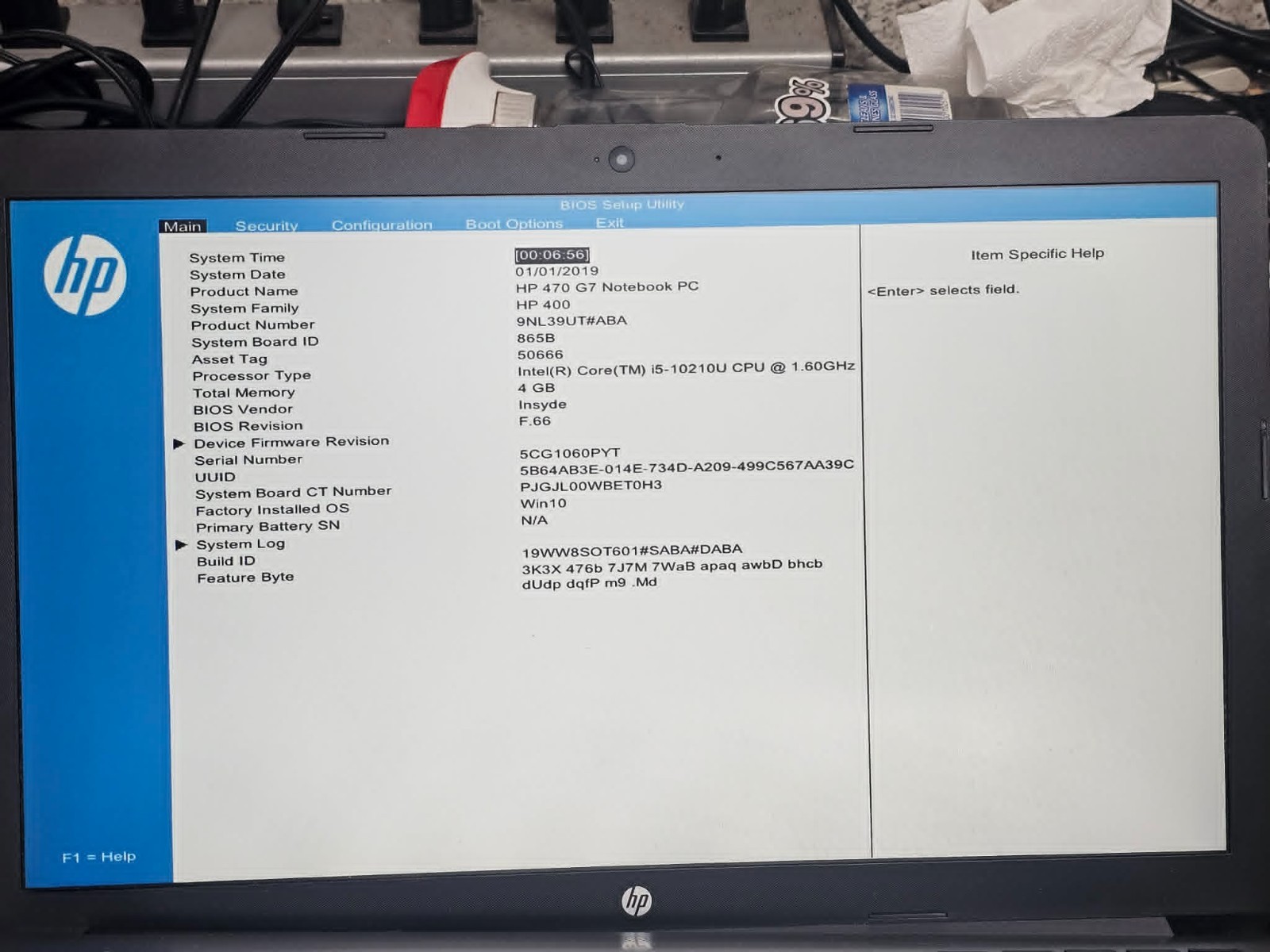HP ProBook 470 G7 17.3″ i5-10210U@1.6GHz, 4GB RAM – Powers Posts Works Bad Hinge