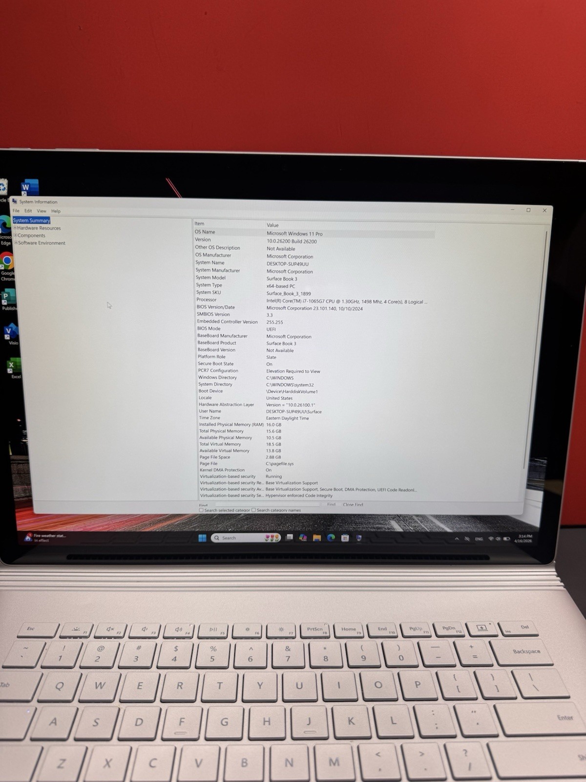 Microsoft Surface Book 3 15.5” 10th i7- 1.30GHz 16GB 256GB Windows 11pro