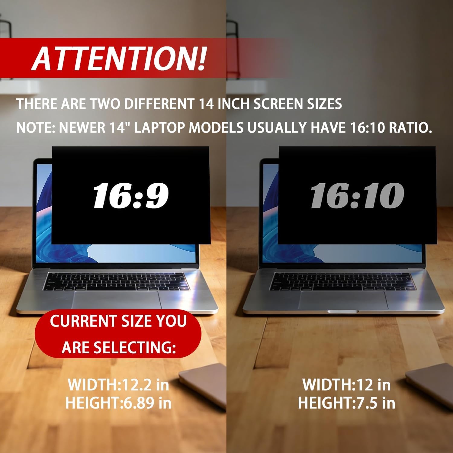 Laptop Privacy Screen 14 Inch, Removable 16:9 Aspect Filter for 14 Inch Laptop