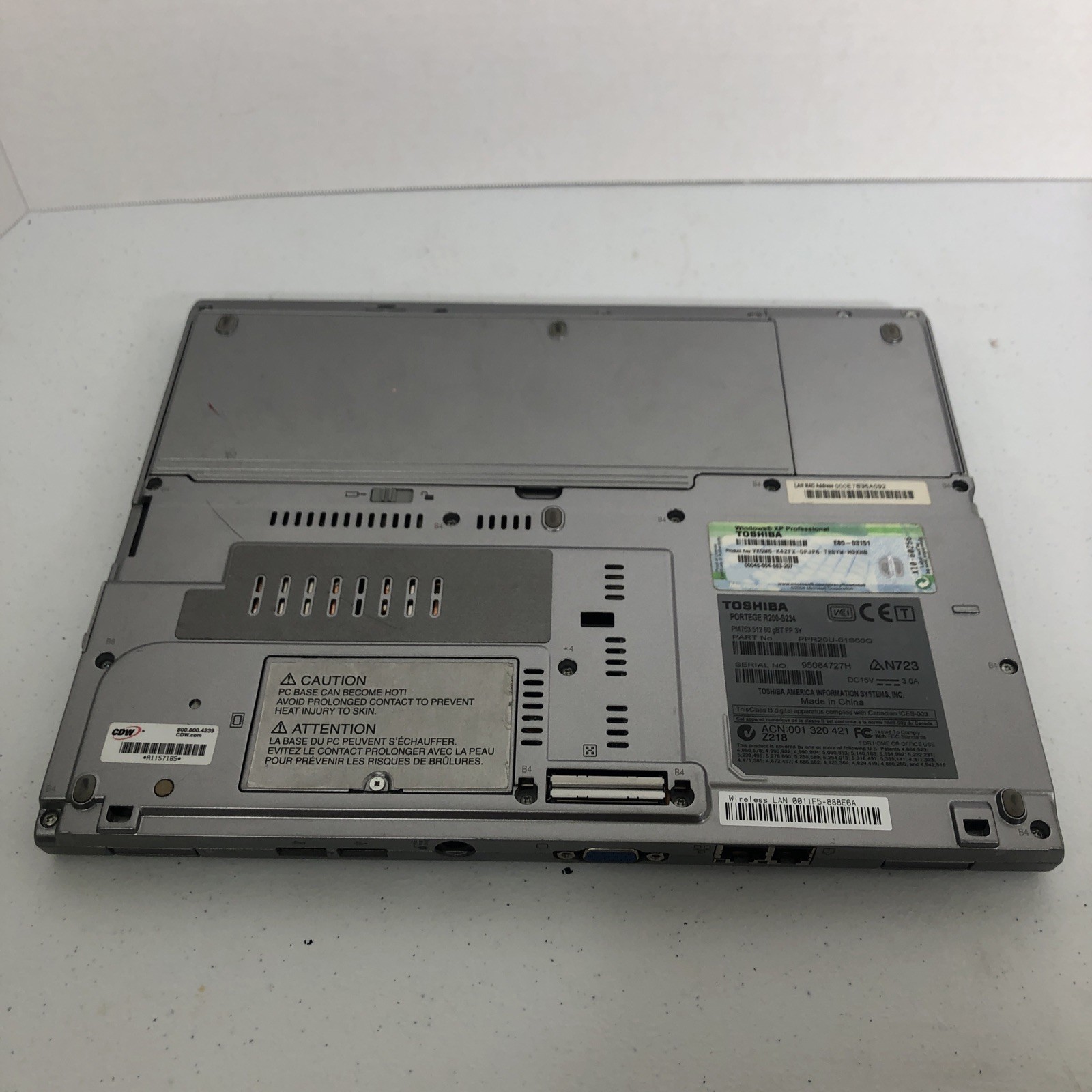 Toshiba Portege R200-S234 Laptop *BAD SCREEN