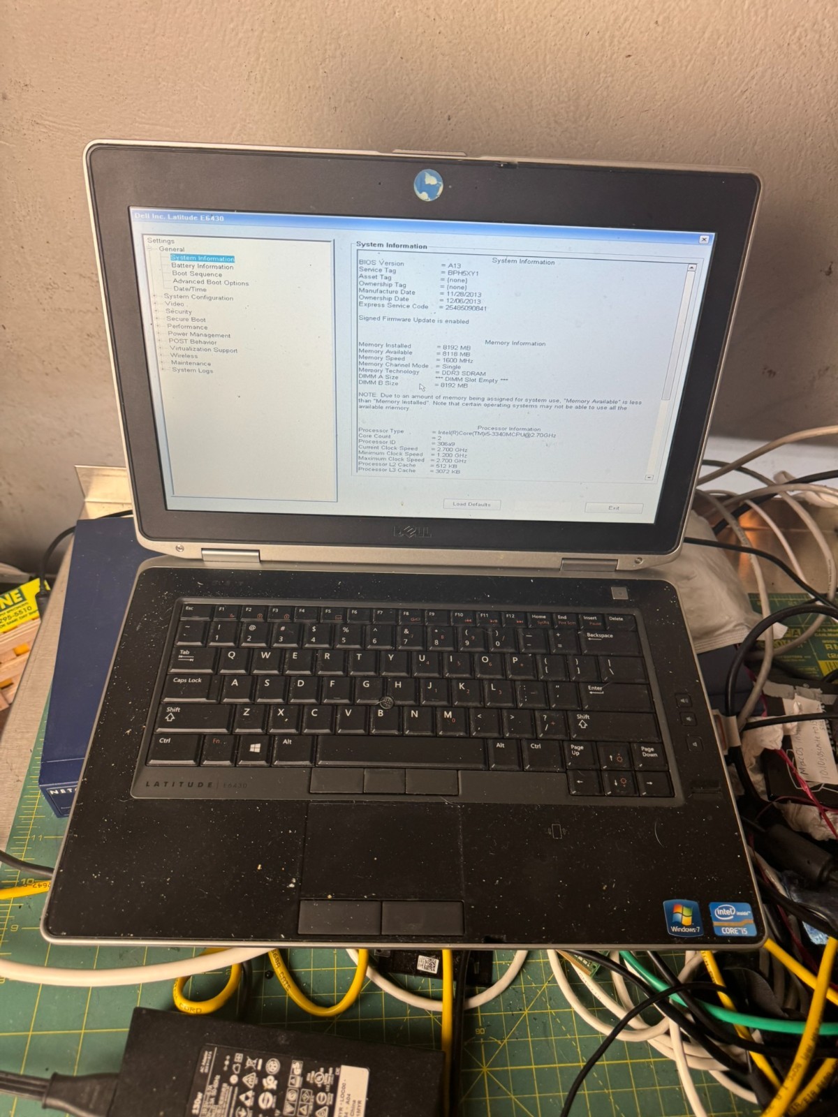 Dell Latitude E6430 14in Intel i5-3230M 8GB RAM No Drive Parts/Repair #5074